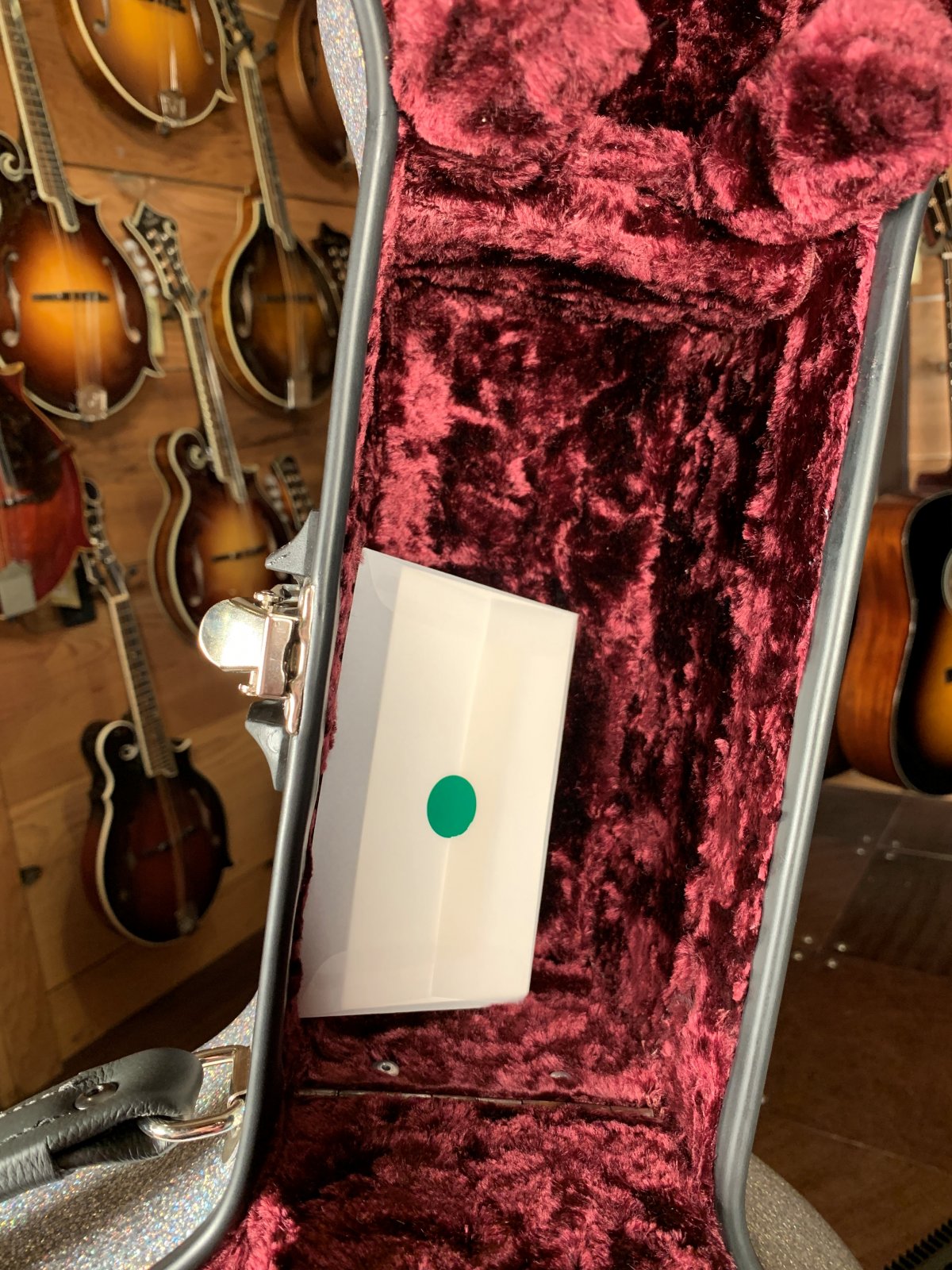 Calton Diamond Glitter Grey Exterior/Burgundy Interior Dreadnought Guitar Case #19-601560
