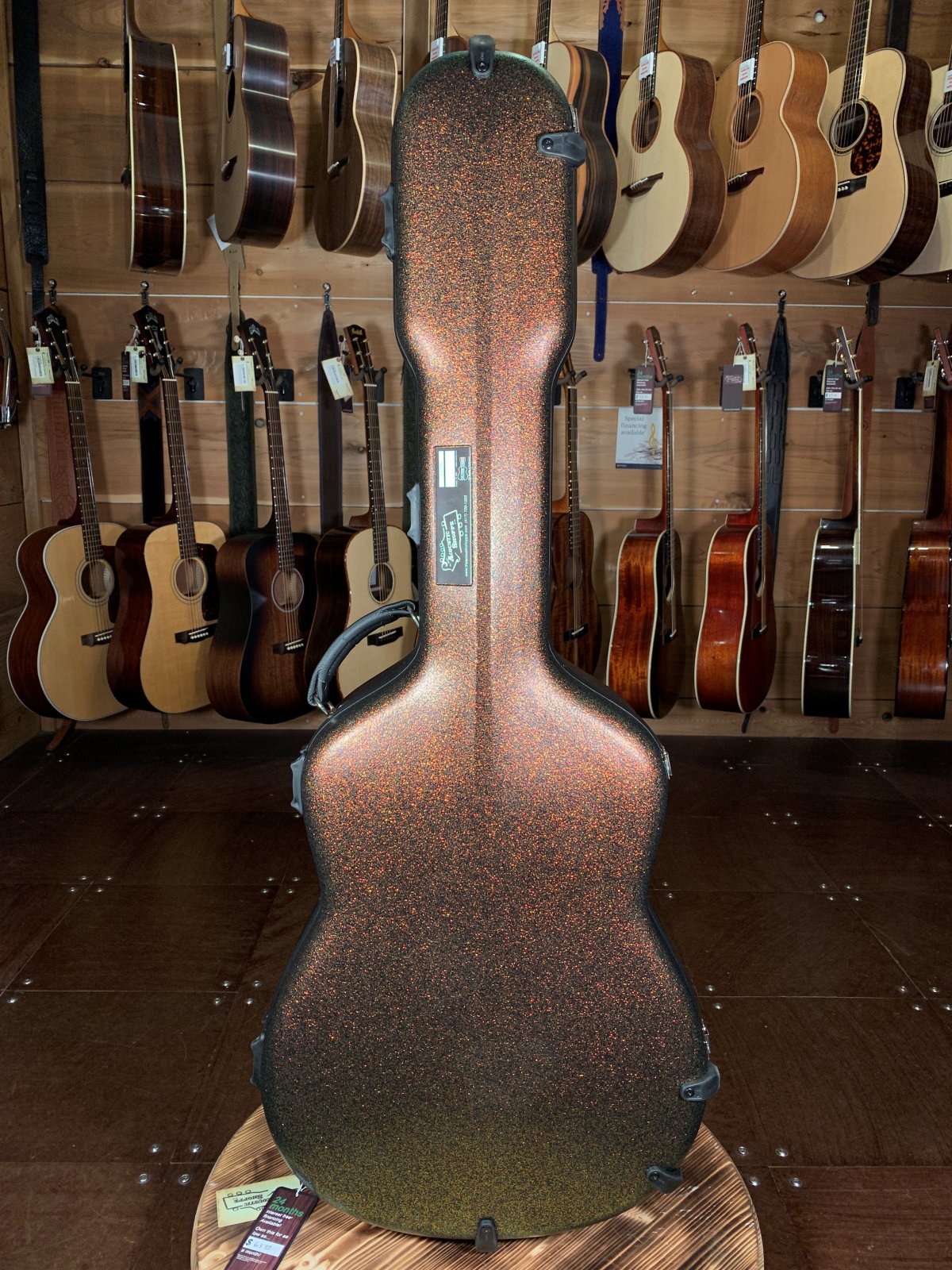 Calton Aged Copper Glitter/Gold Interior Dreadnought Guitar Case