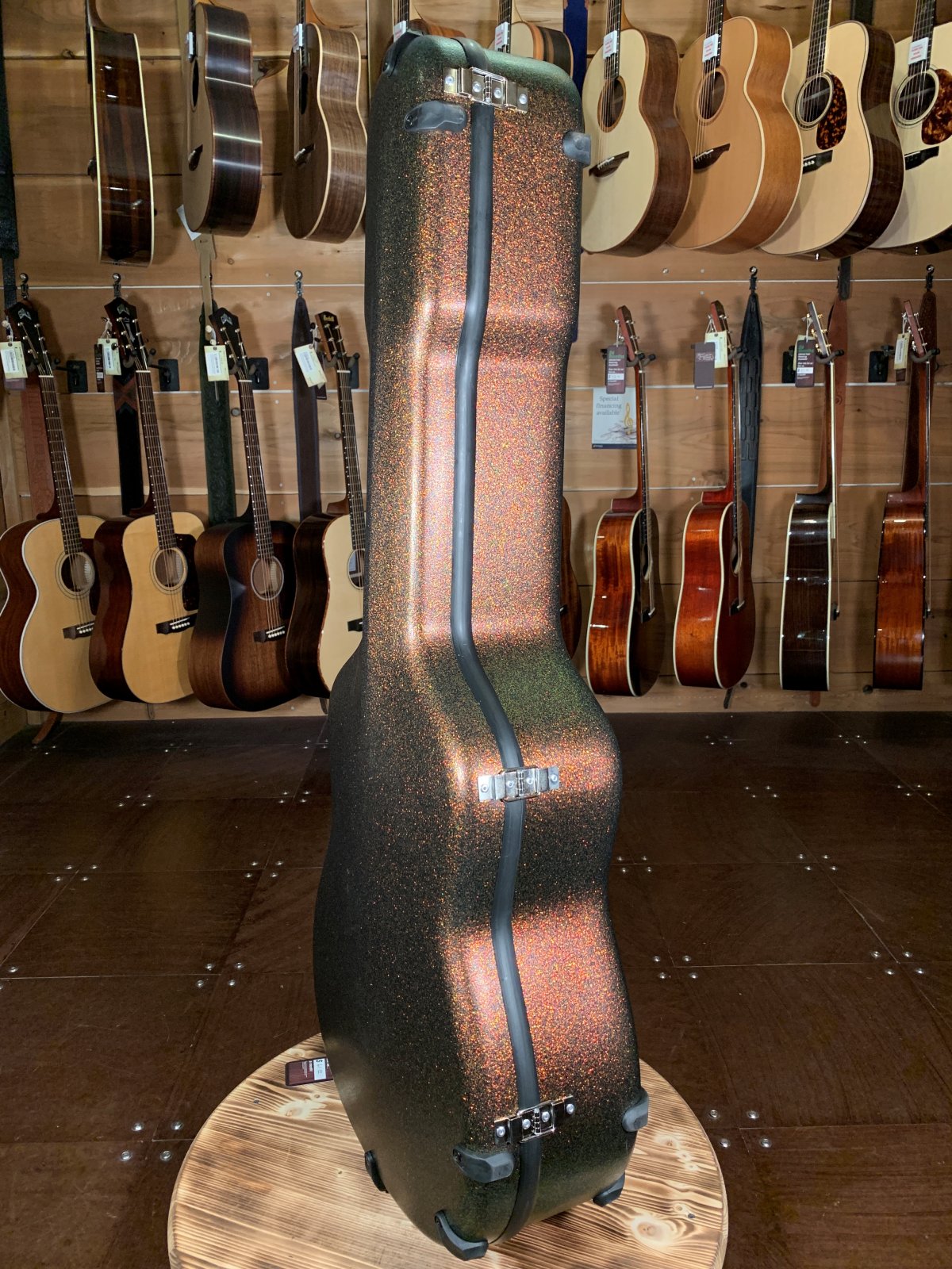Calton Aged Copper Glitter/Gold Interior Dreadnought Guitar Case