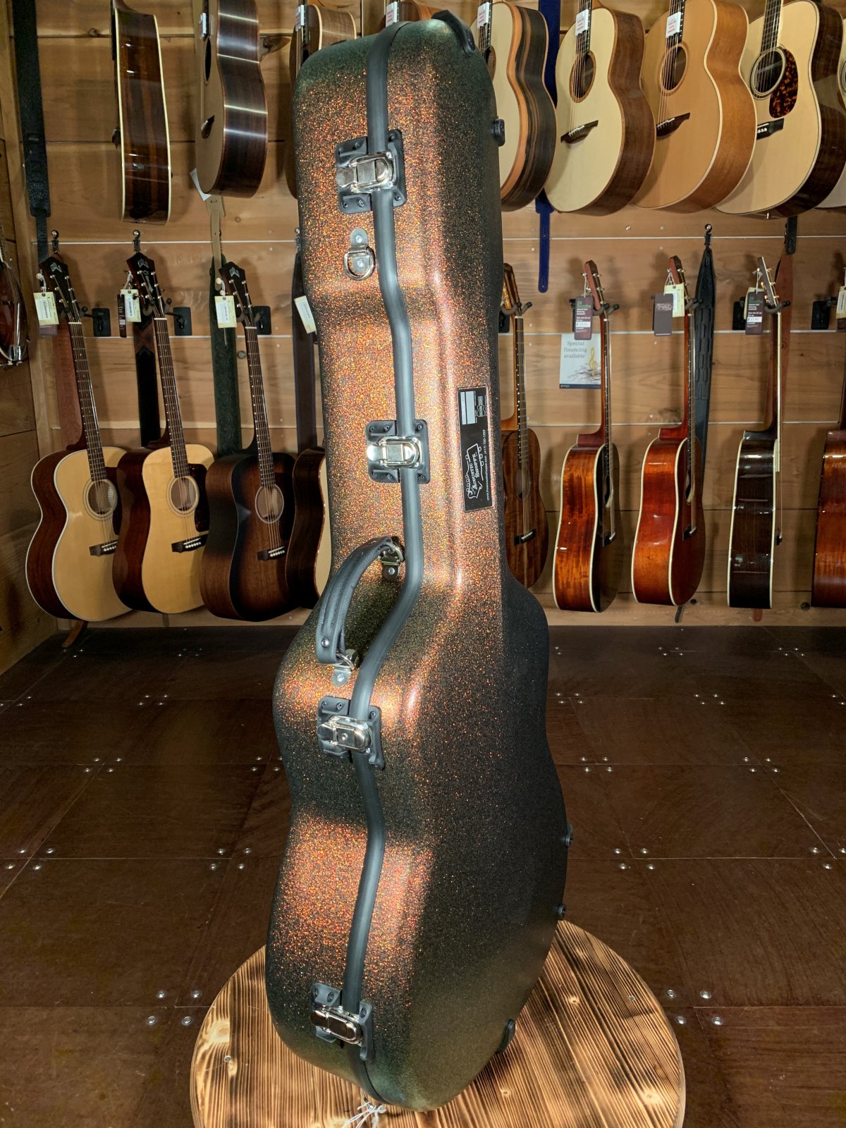 Calton Aged Copper Glitter/Gold Interior Dreadnought Guitar Case