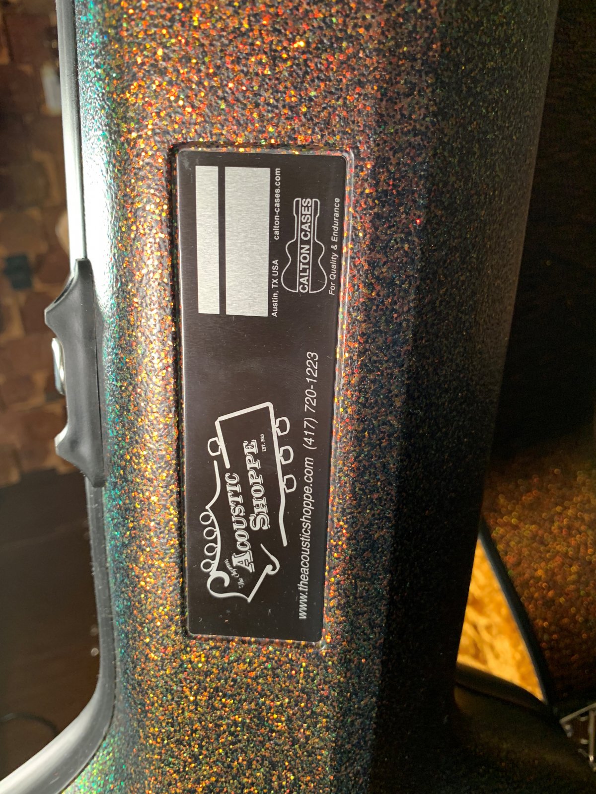 Calton Aged Copper Glitter/Gold Interior Dreadnought Guitar Case