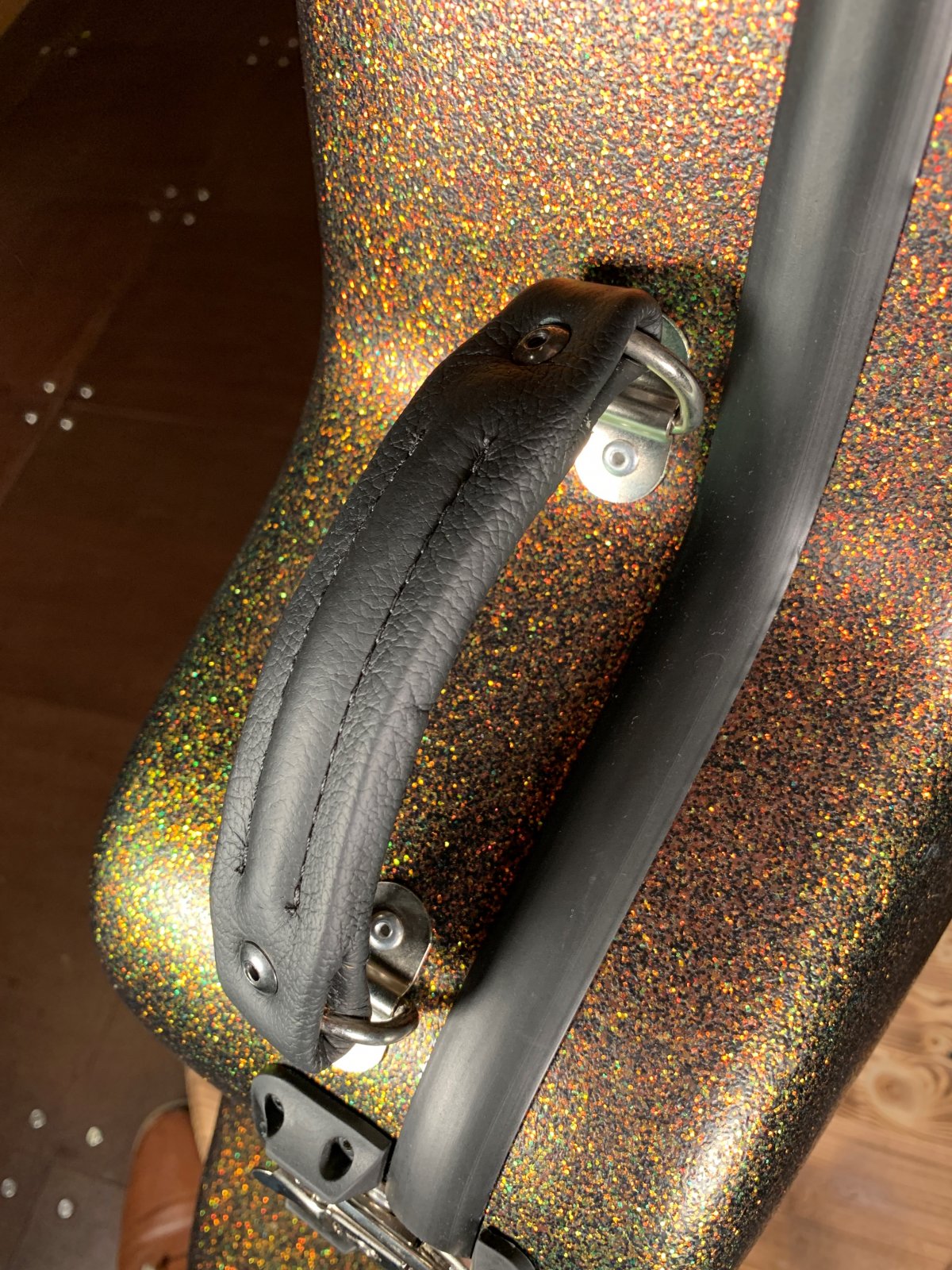 Calton Aged Copper Glitter/Gold Interior Dreadnought Guitar Case