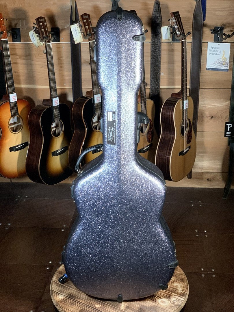 Calton Dreadnought Case, Textured Glitter Finish: Gunmetal Exterior/Black Interior