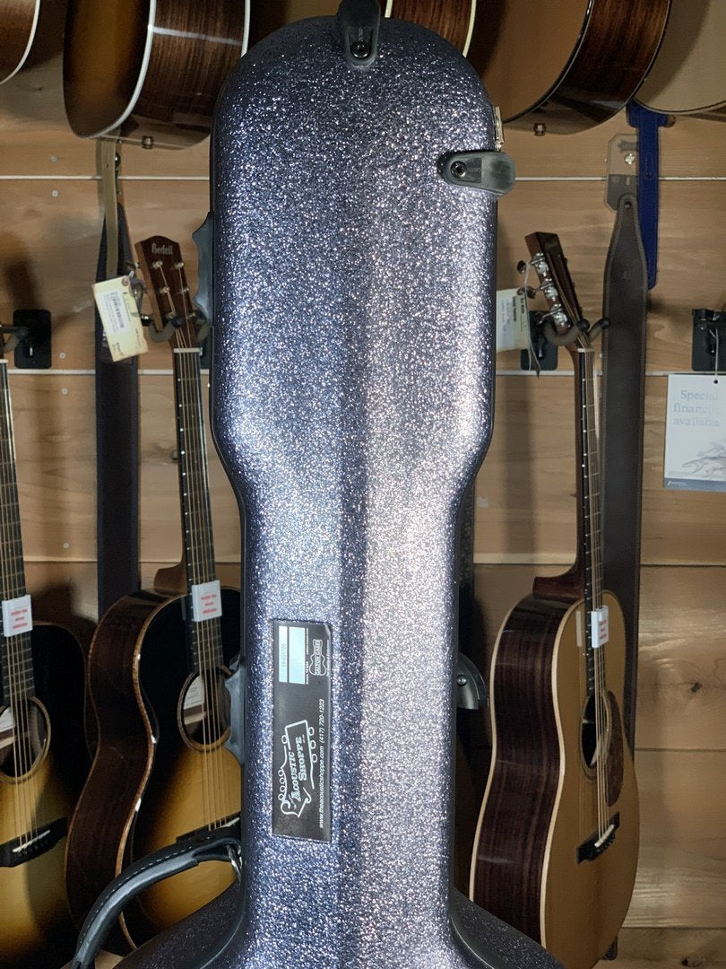 Calton Dreadnought Case, Textured Glitter Finish: Gunmetal Exterior/Black Interior