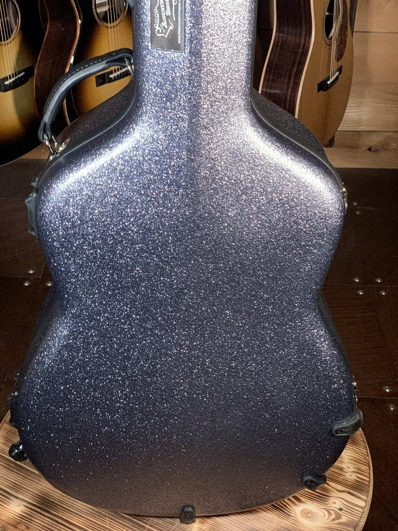 Calton Dreadnought Case, Textured Glitter Finish: Gunmetal Exterior/Black Interior