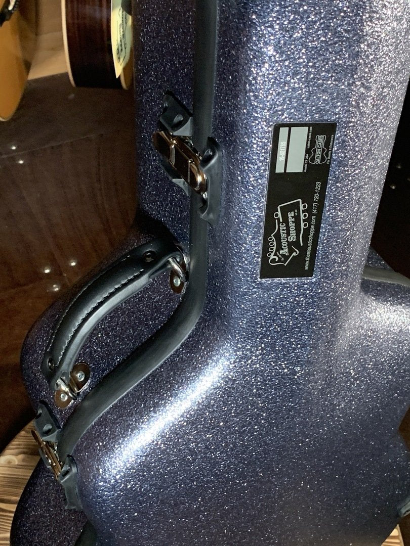Calton Dreadnought Case, Textured Glitter Finish: Gunmetal Exterior/Black Interior
