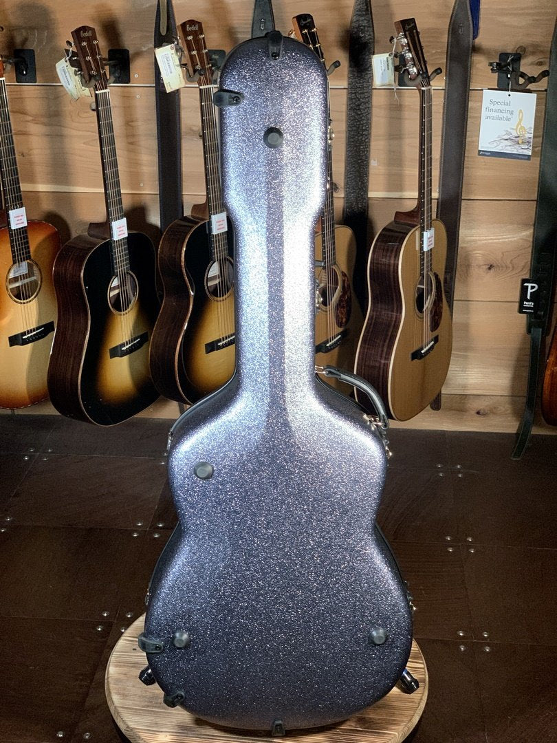 Calton Dreadnought Case, Textured Glitter Finish: Gunmetal Exterior/Black Interior