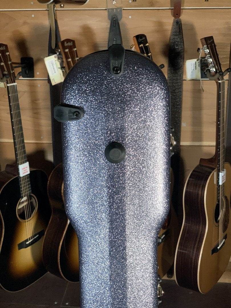 Calton Dreadnought Case, Textured Glitter Finish: Gunmetal Exterior/Black Interior