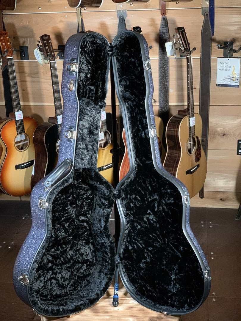 Calton Dreadnought Case, Textured Glitter Finish: Gunmetal Exterior/Black Interior