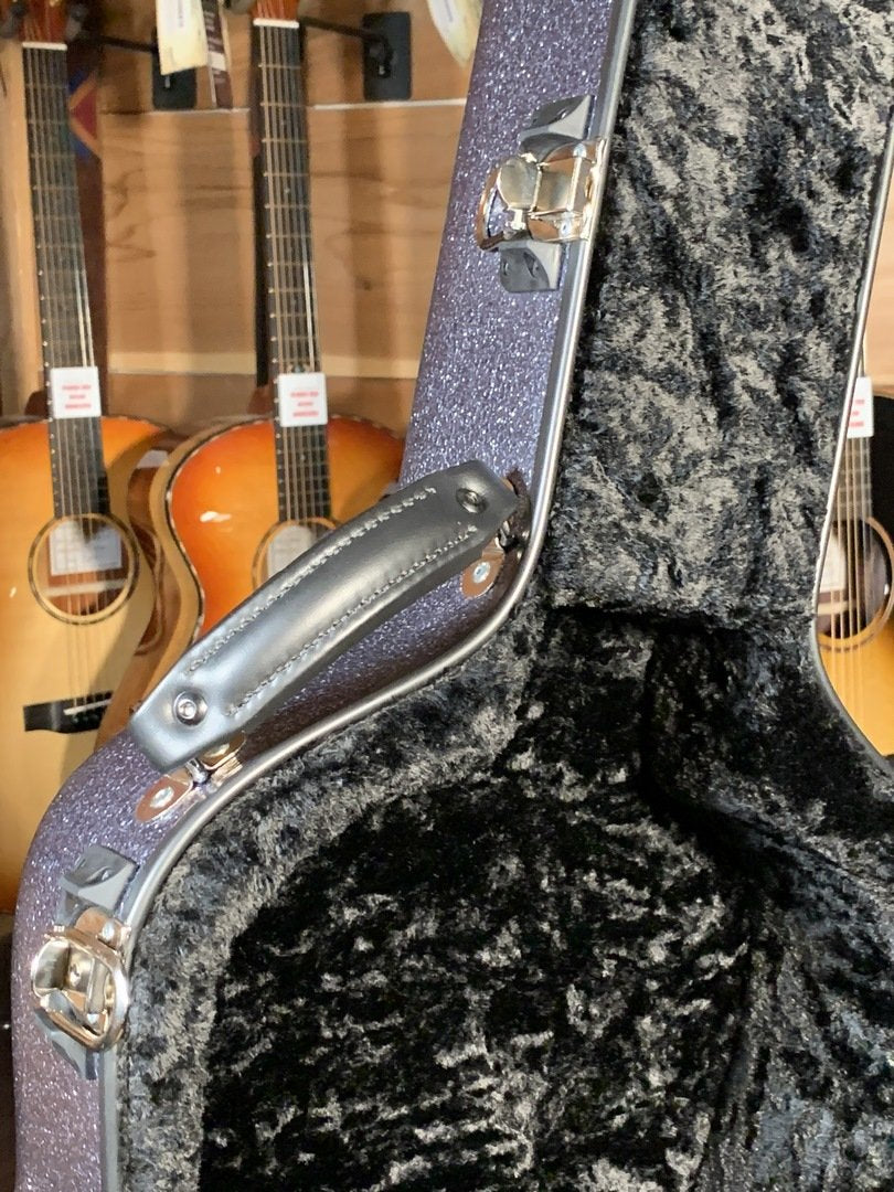 Calton Dreadnought Case, Textured Glitter Finish: Gunmetal Exterior/Black Interior