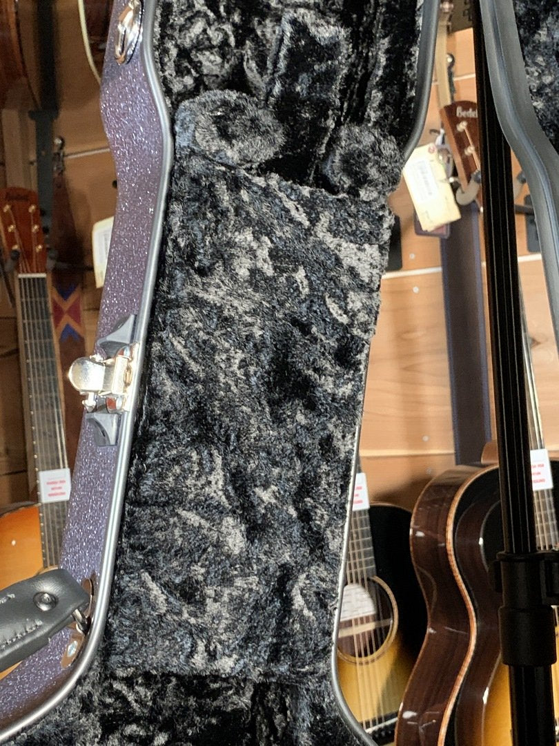 Calton Dreadnought Case, Textured Glitter Finish: Gunmetal Exterior/Black Interior