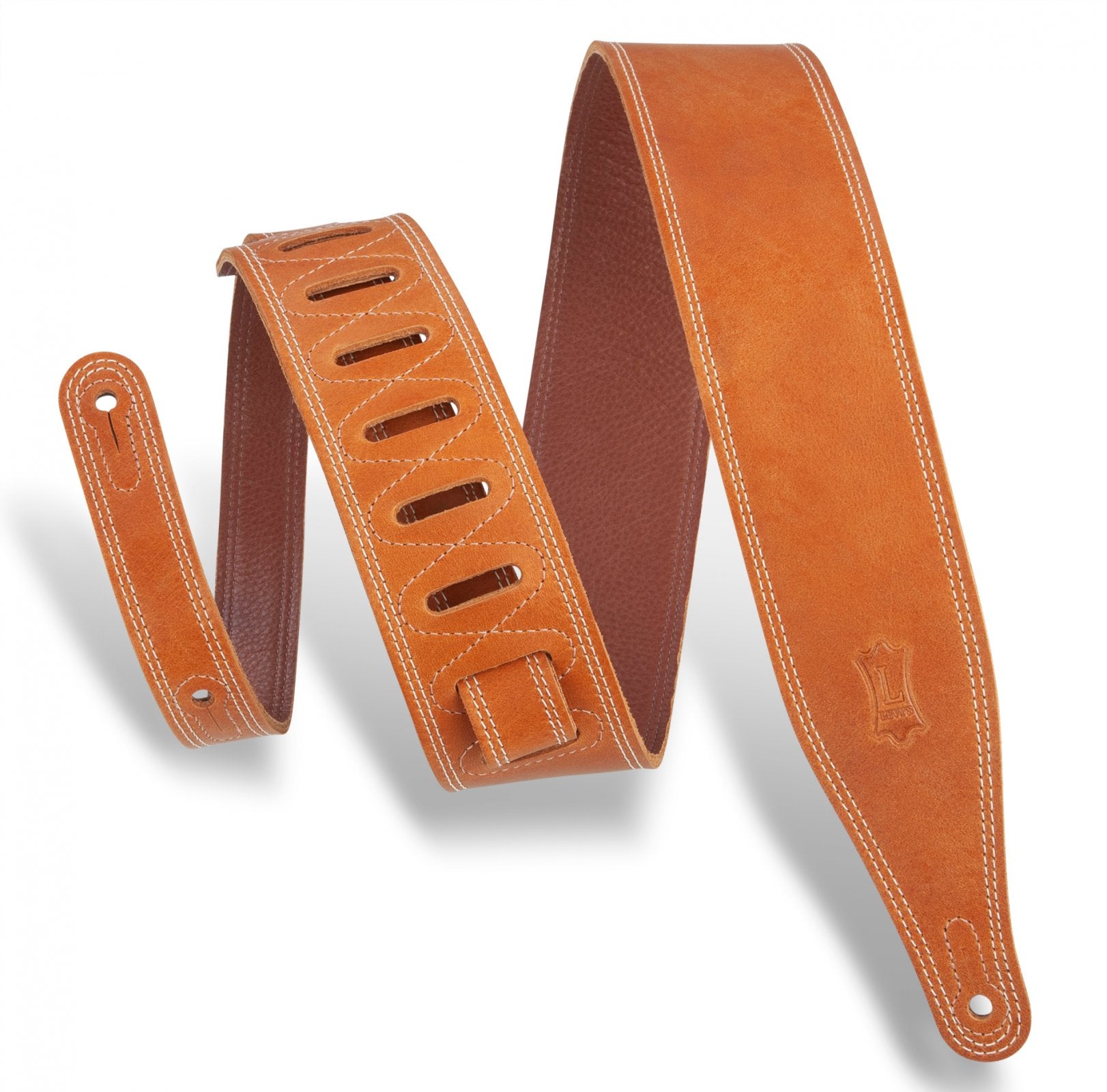 Levy's Butter Double Stitch Guitar Strap - Tan (M17BDS-TAN)