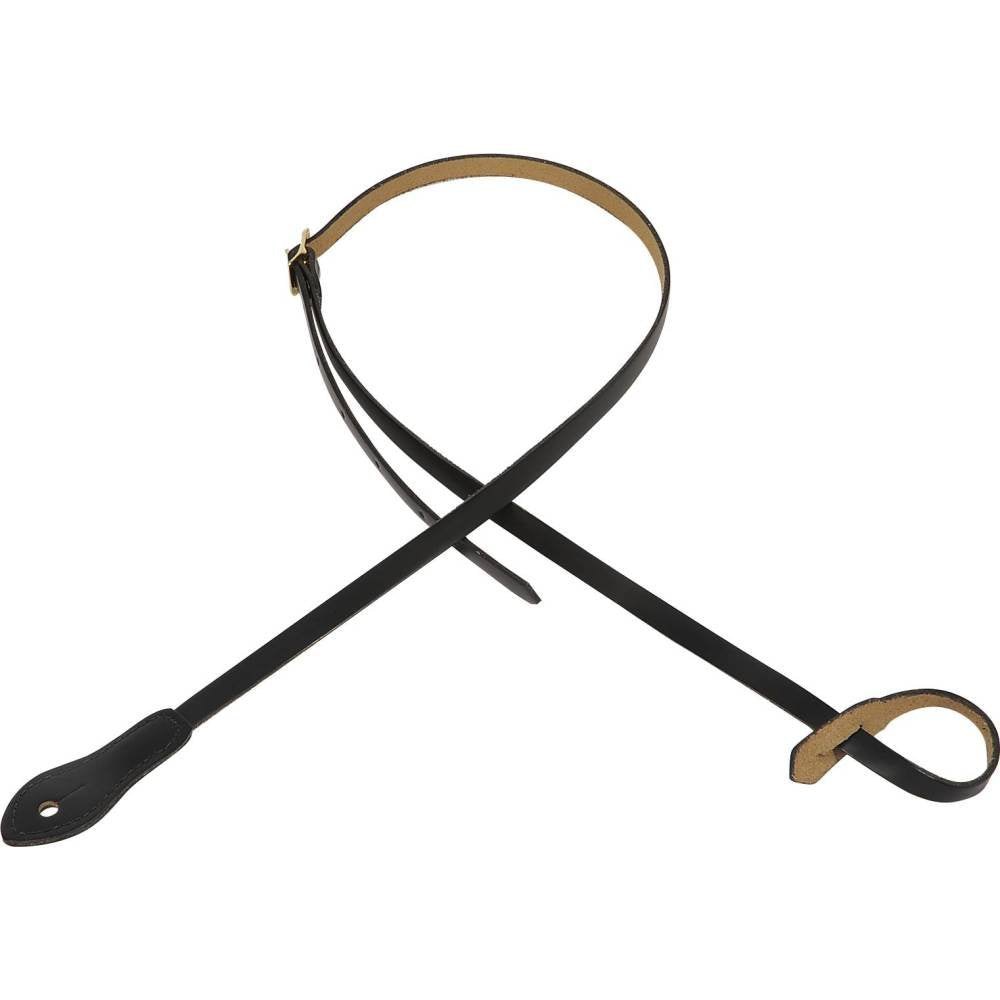 Levy's M19DX-BLK Veg-tan Leather Mandolin Strap