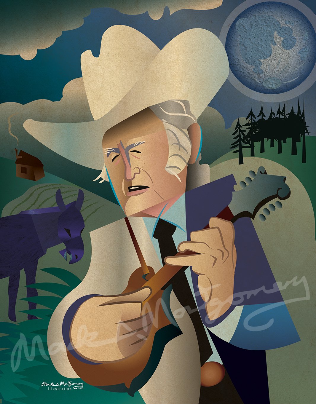 Bill Monroe 11x14 Fine Art Print by Mark A Montgomery