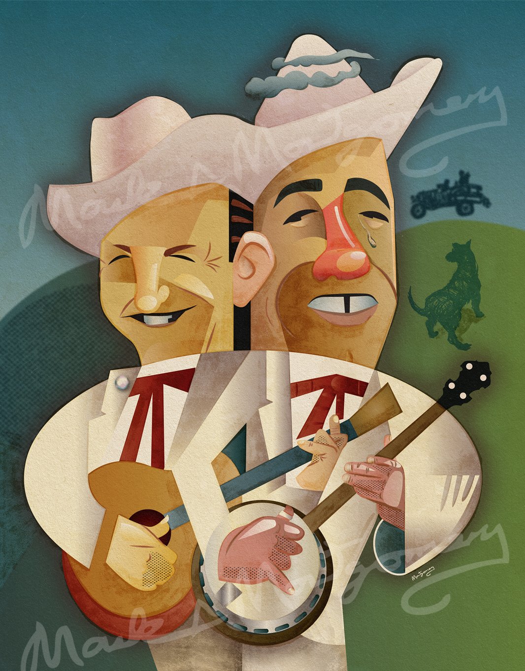 Flatt & Scruggs 8.5x10 Fine Art Print by Mark A Montgomery