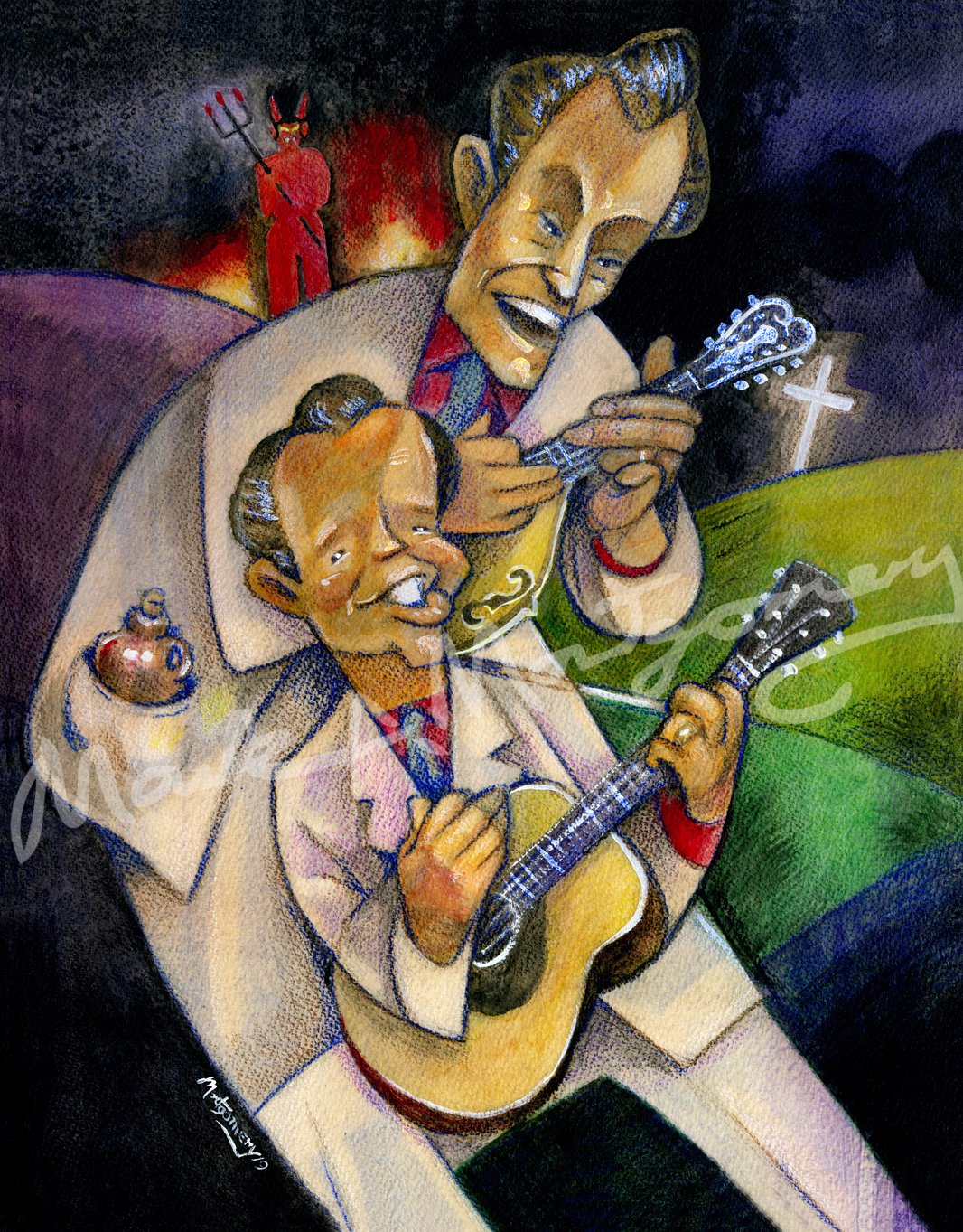 The Louvin Brothers 11x14 Fine Art Print by Mark A Montgomery