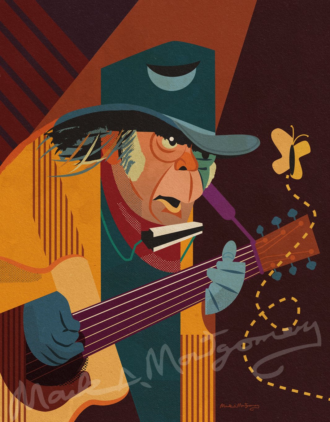 Neil Young 11x14 Fine Art Print by Mark A Montgomery