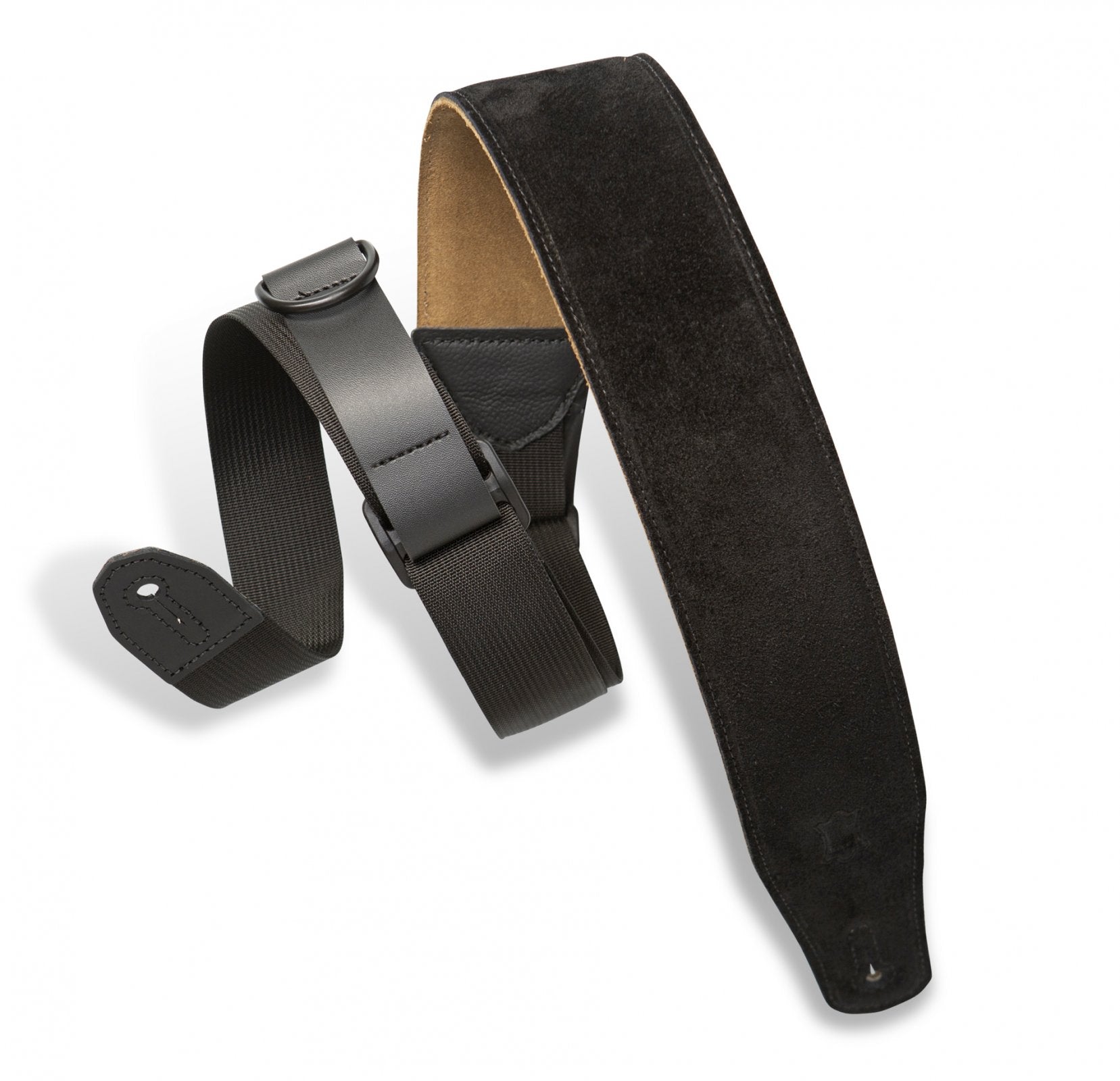 Levy's Right Height Suede Leather Guitar/Bass Strap - Black (MRHSP-BLK)