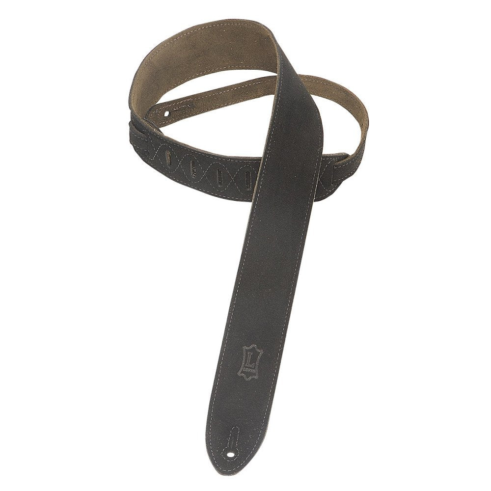 Levy's 2" Suede Guitar Strap with Suede Backing - Black (MS12-BLK)