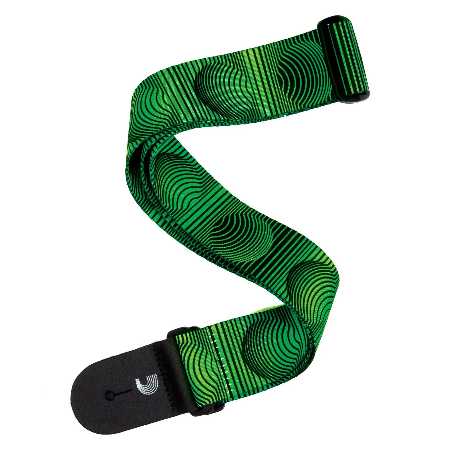 D'Addario/Planet Waves Polyester Guitar Strap Optical Art Green Orbs P20W1506