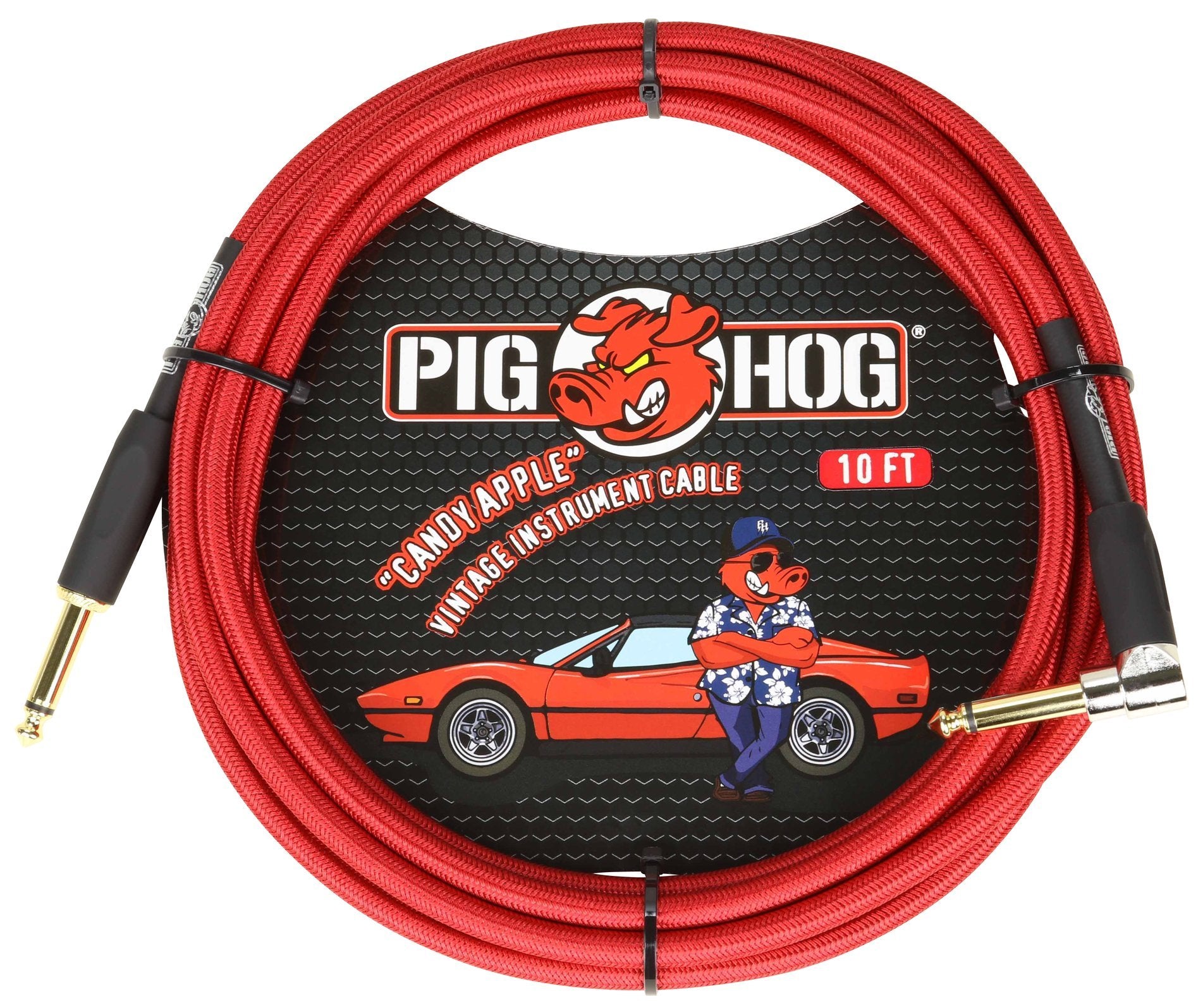 Pig Hog "Candy Apple" 20ft Instrument Cable - Right Angle