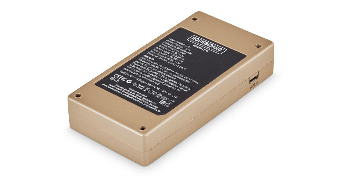 RockBoard Power LT XL (Gold) - Rechargeable Effects Pedal + Mobile Power Bank