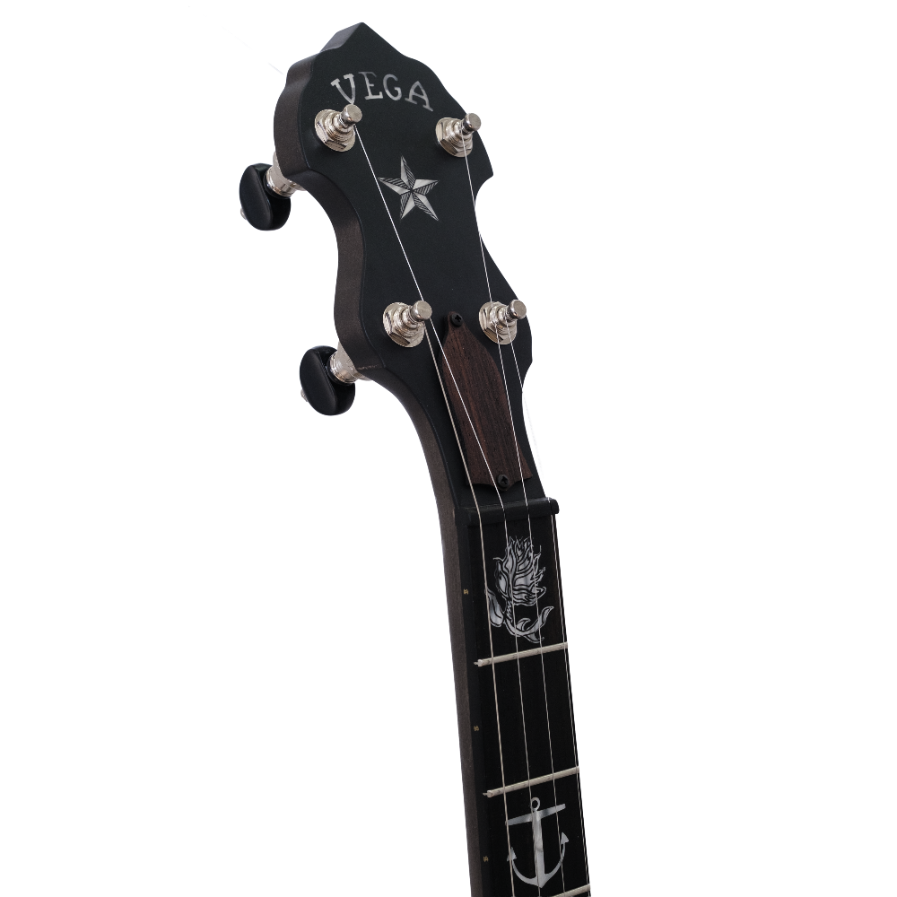 Deering Vega Avett Star Signature Banjo - front peghead
