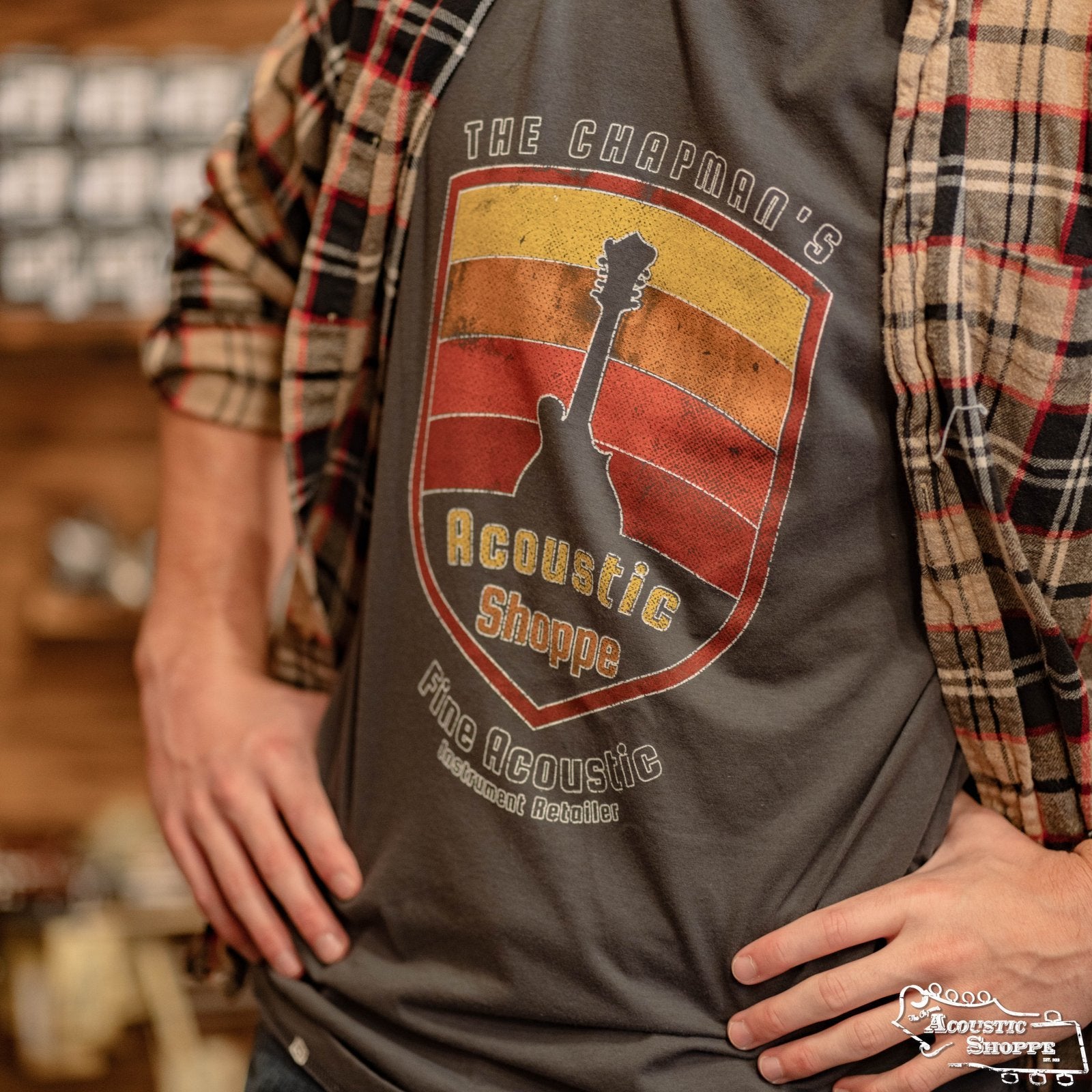 The Acoustic Shoppe "Mandolin Badge" Design T-Shirt