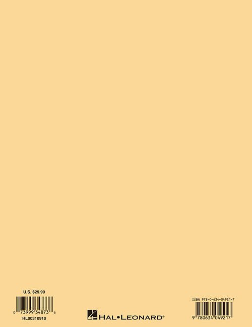 The back cover of The Real Bluegrass Book C Instruments (HL00310910) by Hal Leonard Corp. is tan, with barcodes, a $29.99 price, ISBN at the bottom, the Hal Leonard logo, and notes its bluegrass sheet music for C instruments.