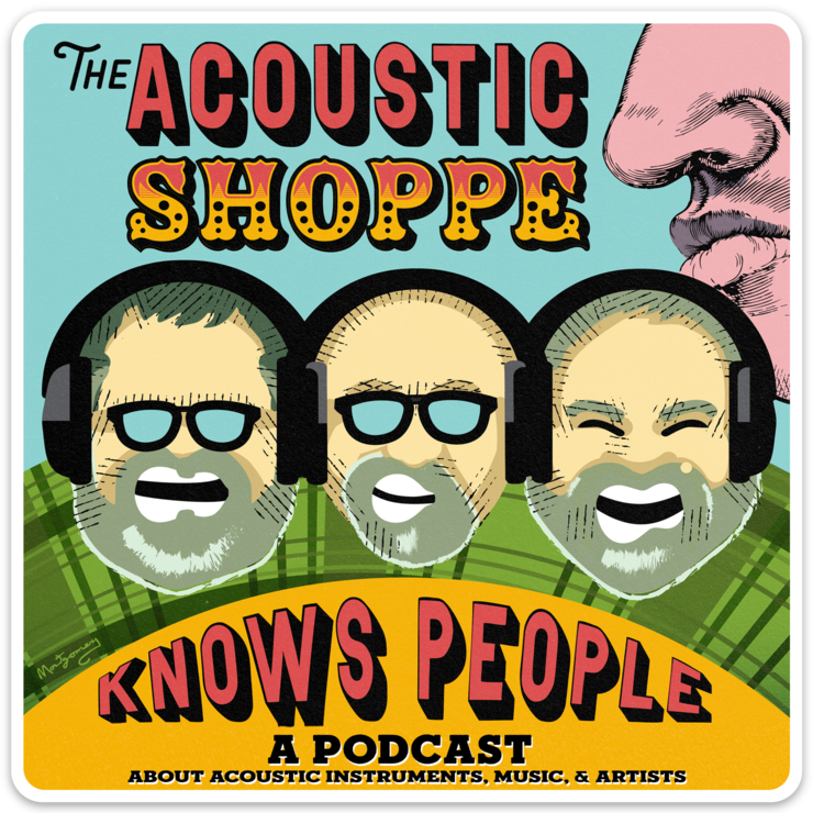 "The Acoustic Shoppe Knows People" 5x5in Sticker