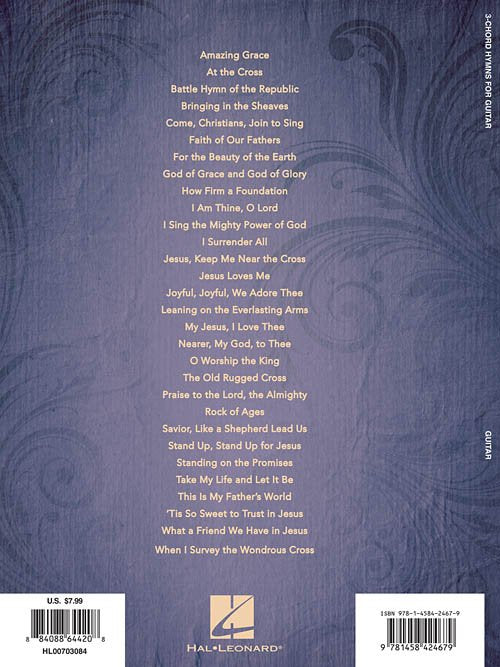 3-Chord Hymns for Guitar Play 30 Hymns with 3 Easy Chords! (HL00703084)