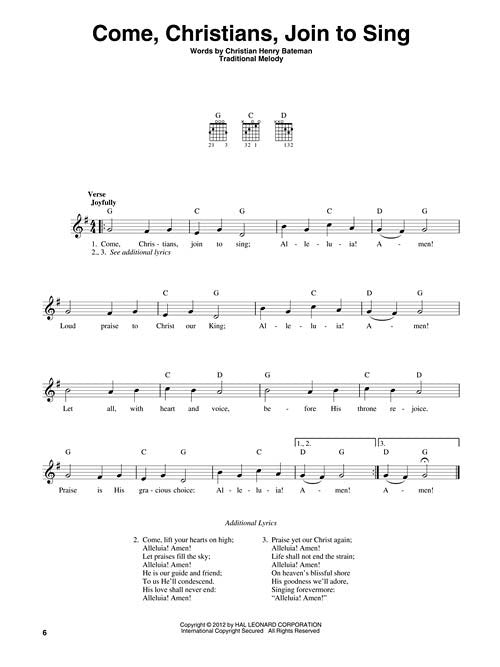 3-Chord Hymns for Guitar Play 30 Hymns with 3 Easy Chords! (HL00703084)