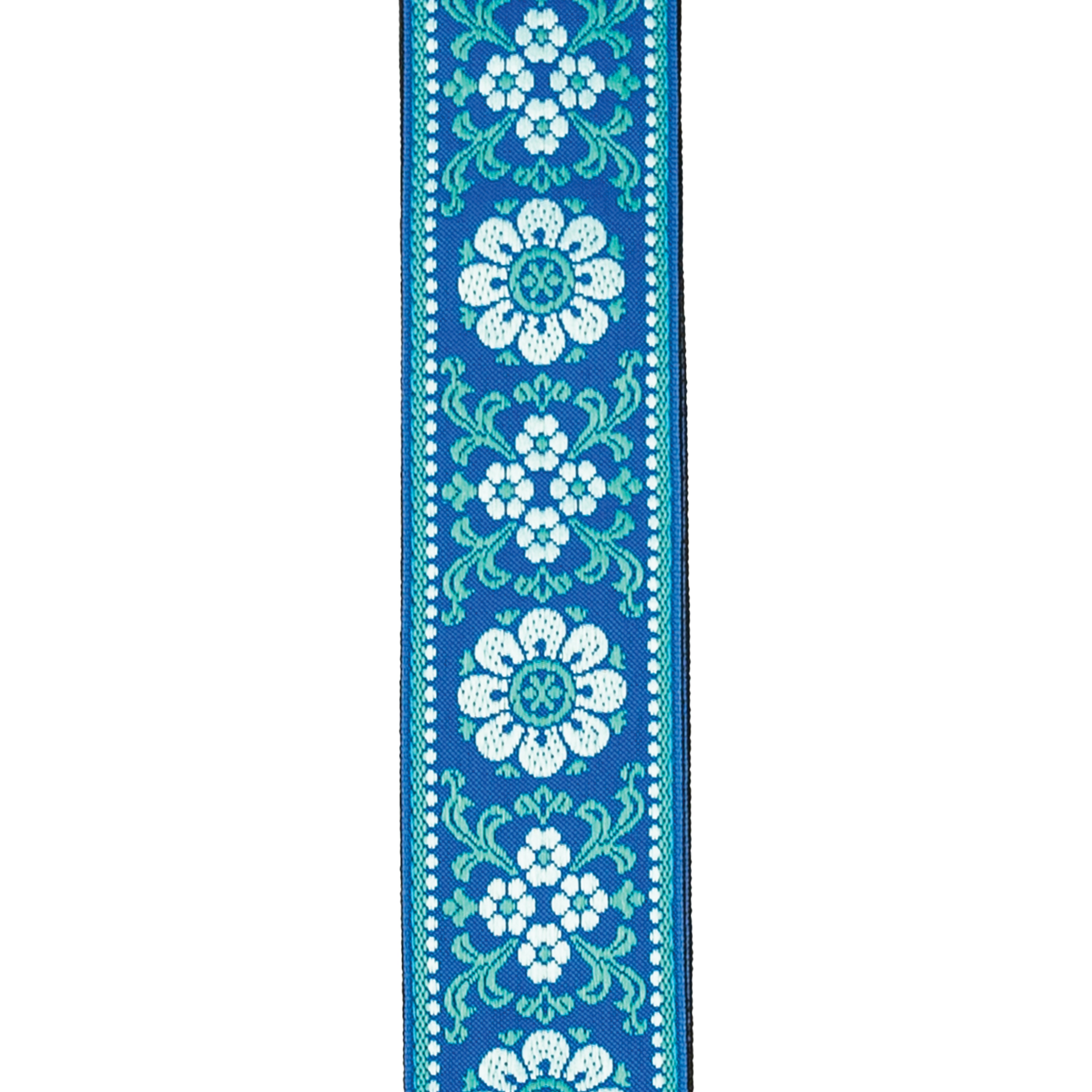 D'Addario Woven Guitar Strap, Peace Love, Blue and White