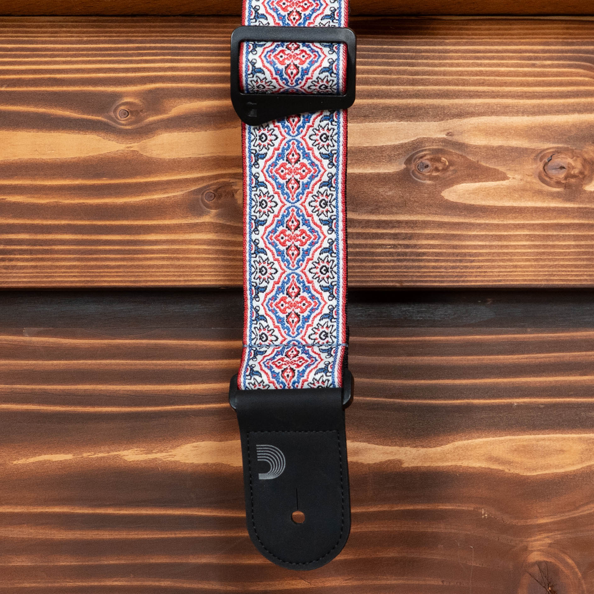 D'Addario Eco Persian Woven Guitar Strap - White Pattern