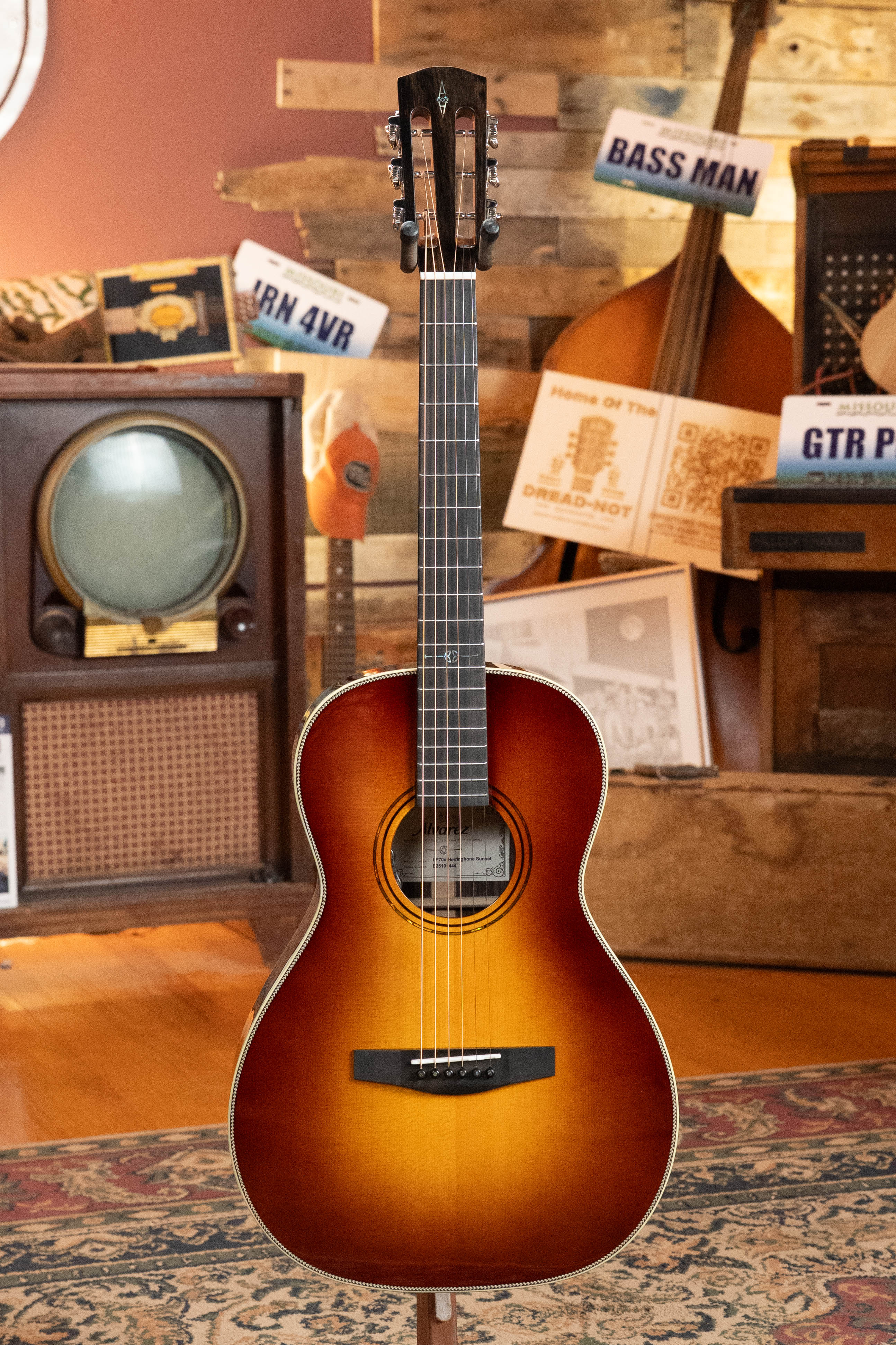 Alvarez Laureate LP70e Herringbone Sunset Sitka/East Indian Rosewood Parlor Guitar w/LR Baggs HiFi Pickup #1444