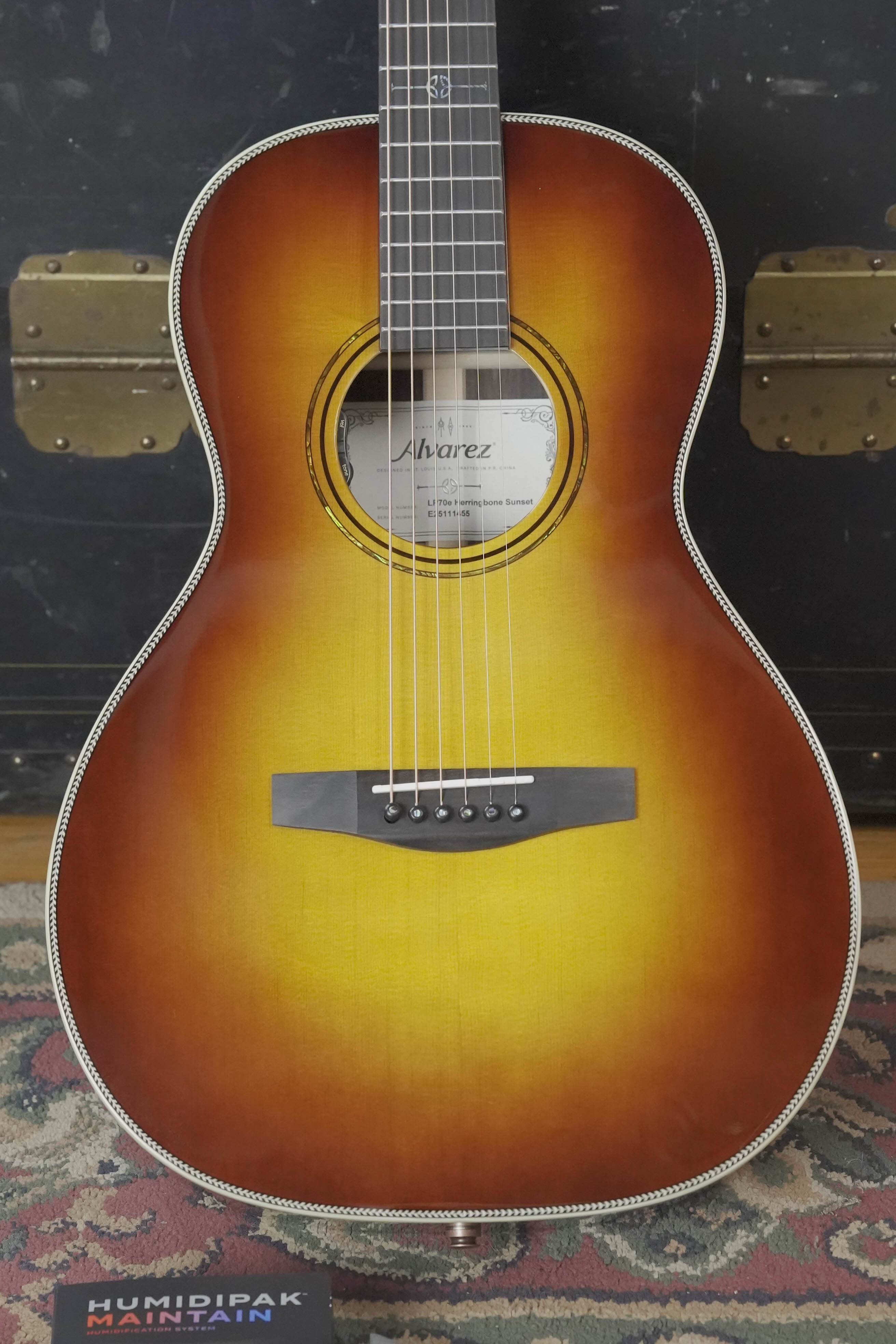 Alvarez Laureate LP70e Herringbone Sunset Sitka/East Indian Rosewood Parlor Guitar w/LR Baggs HiFi Pickup #1455