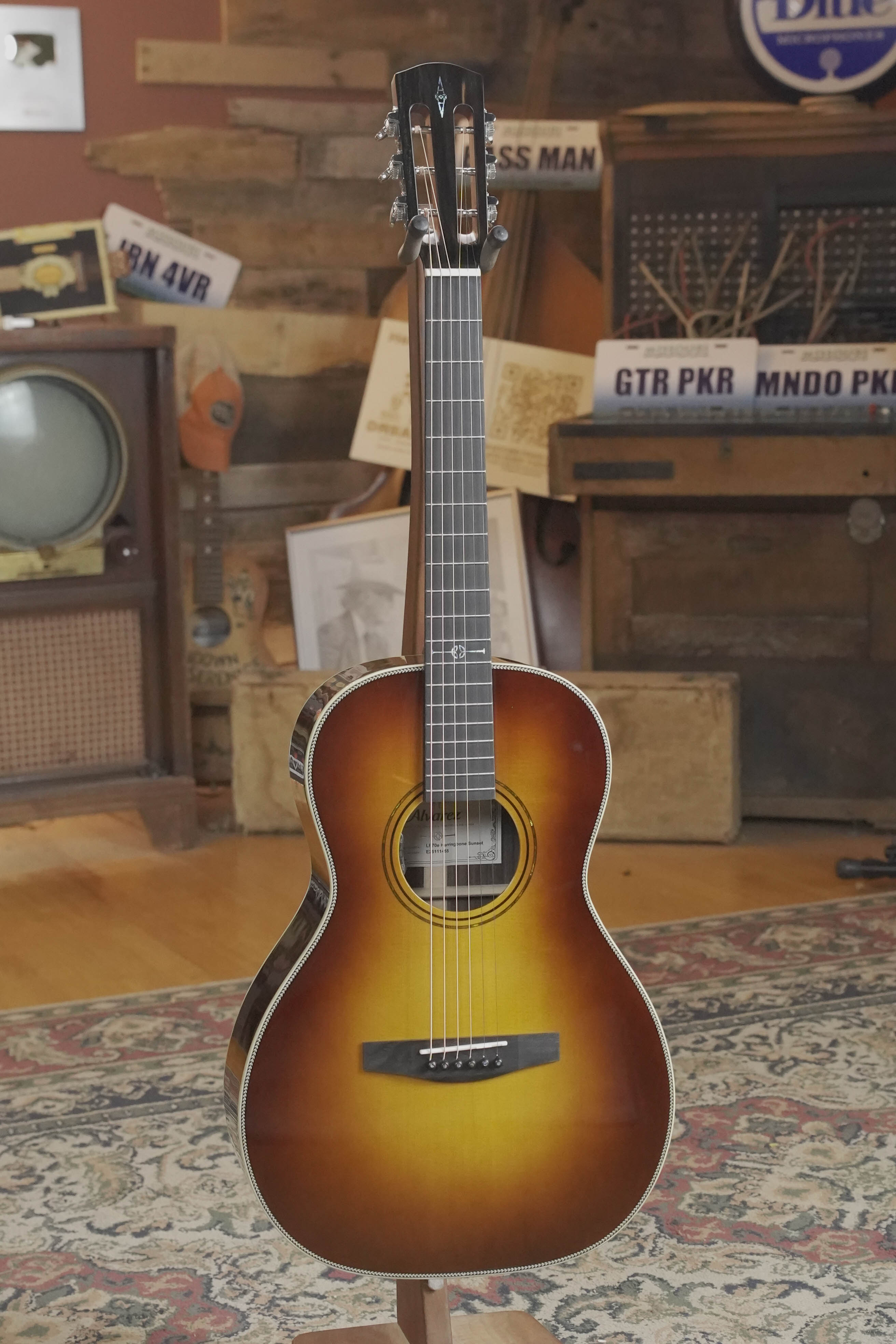 Alvarez Laureate LP70e Herringbone Sunset Sitka/East Indian Rosewood Parlor Guitar w/LR Baggs HiFi Pickup #1455