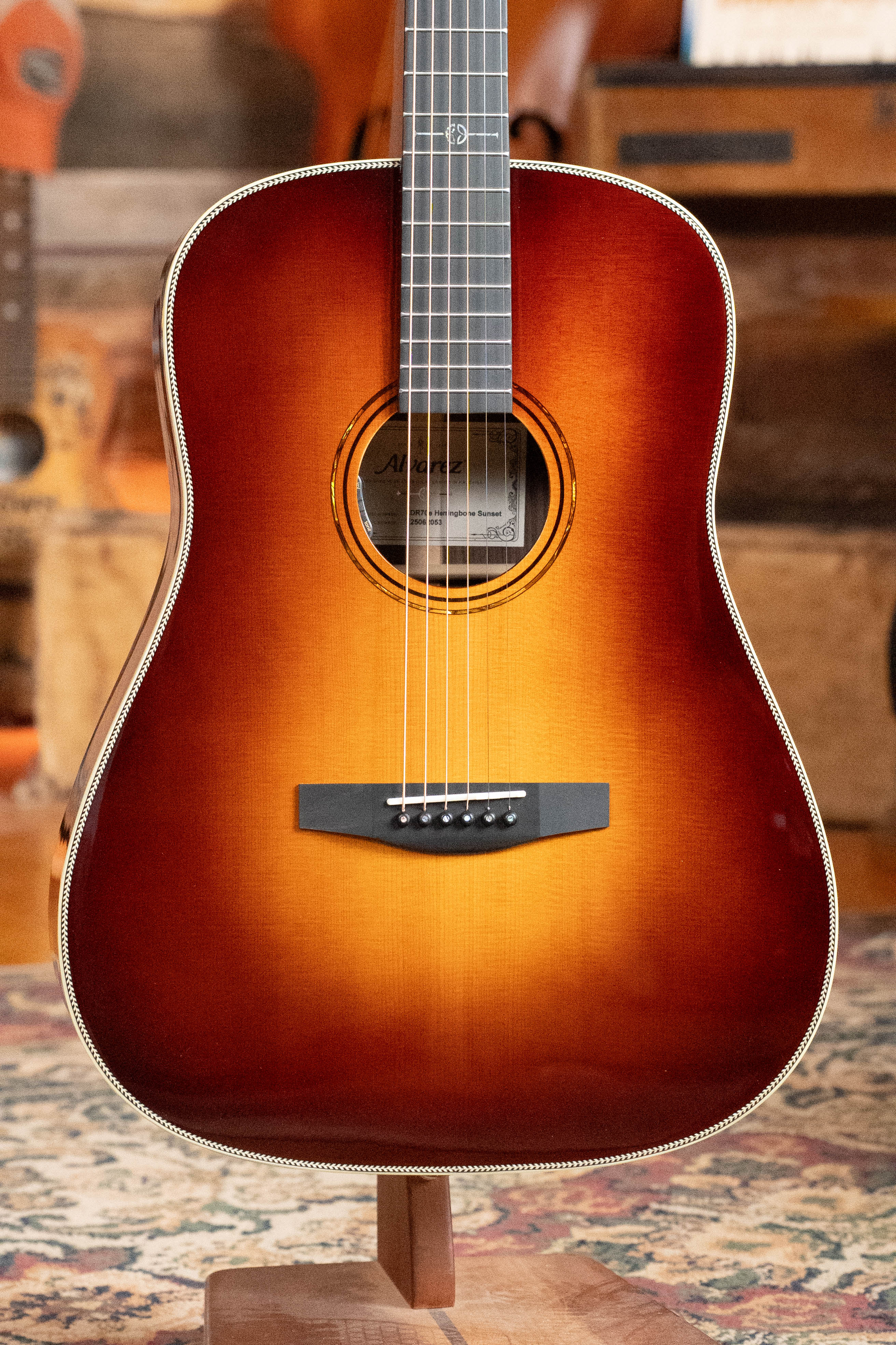 Alvarez Laureate Series LDR70e Sitka/Rosewood Herringbone Sunset Slope Shoulder Dreadnought Guitar w/LR Baggs Hifi Pickup #2053