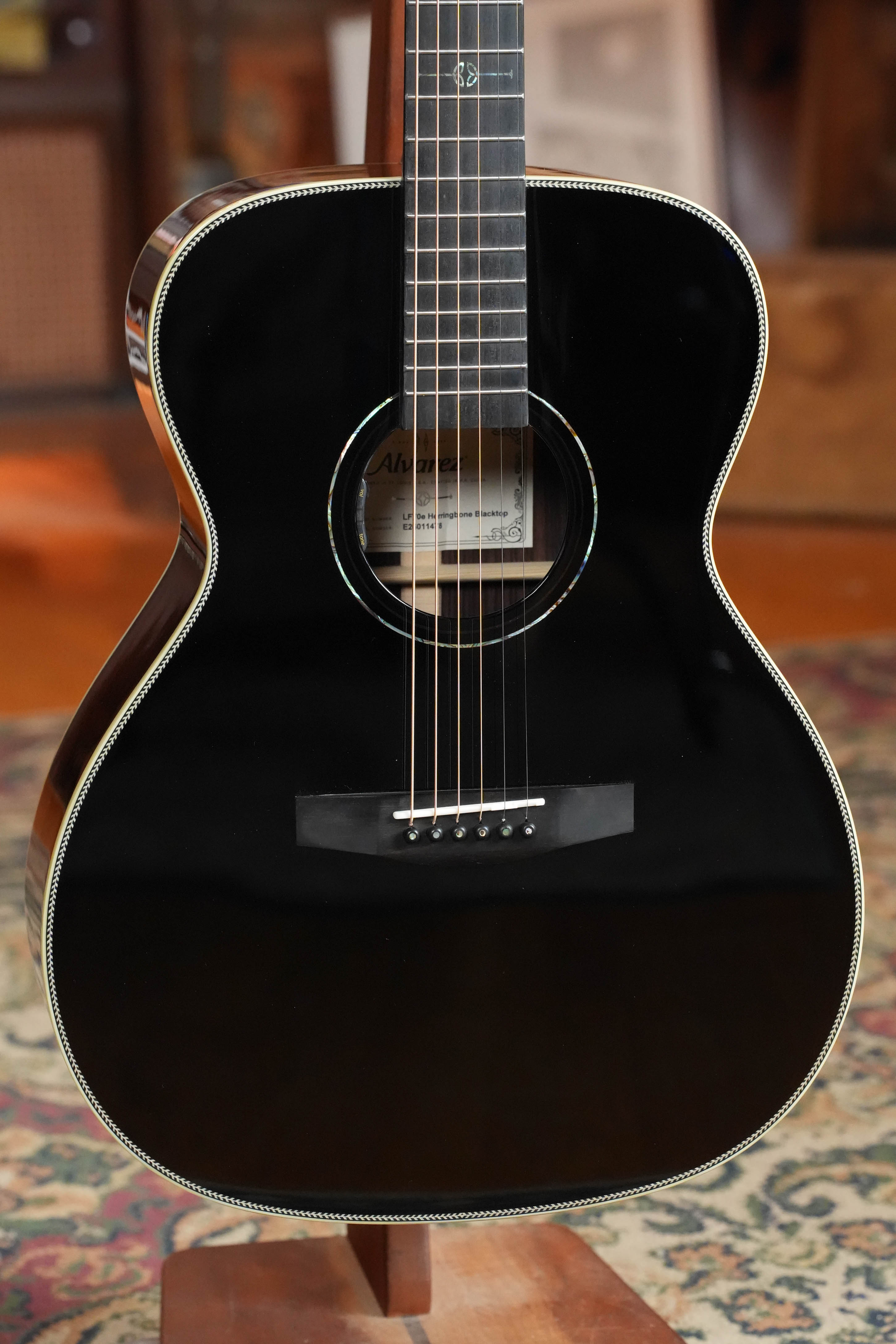 Alvarez Laureate Series LF70e Herringbone Blacktop Sitka/Rosewood Sunset OM Guitar w/LR Baggs Hifi Pickup  #1478