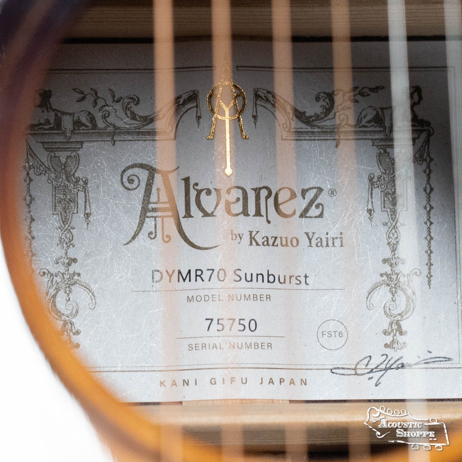 *Dread-Not Certified Used* Alvarez Yairi Masterworks DYMR70 Sitka/East Indian Rosewood Sunburst Slope Shoulder Dreadnought Guitar #5750