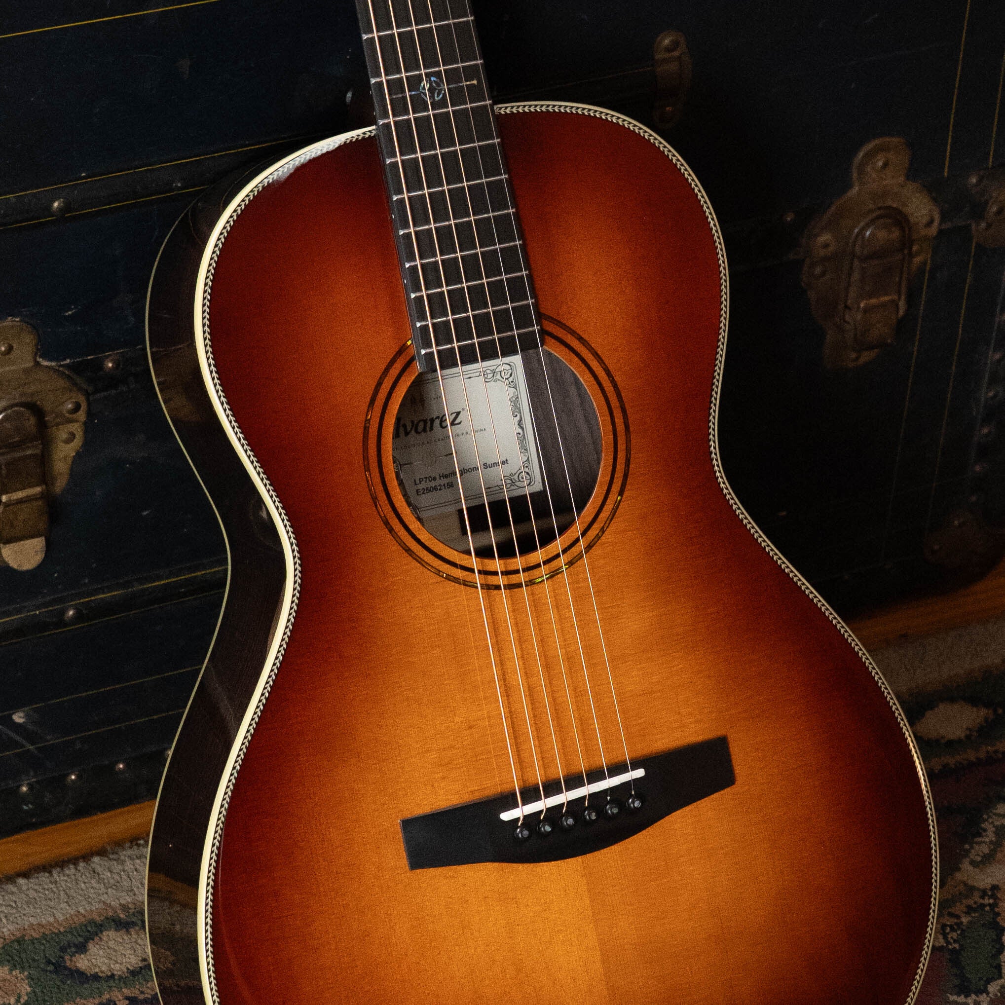Alvarez Laureate LP70e Herringbone Sunset Sitka/East Indian Rosewood Parlor Guitar w/LR Baggs HiFi Pickup #2156
