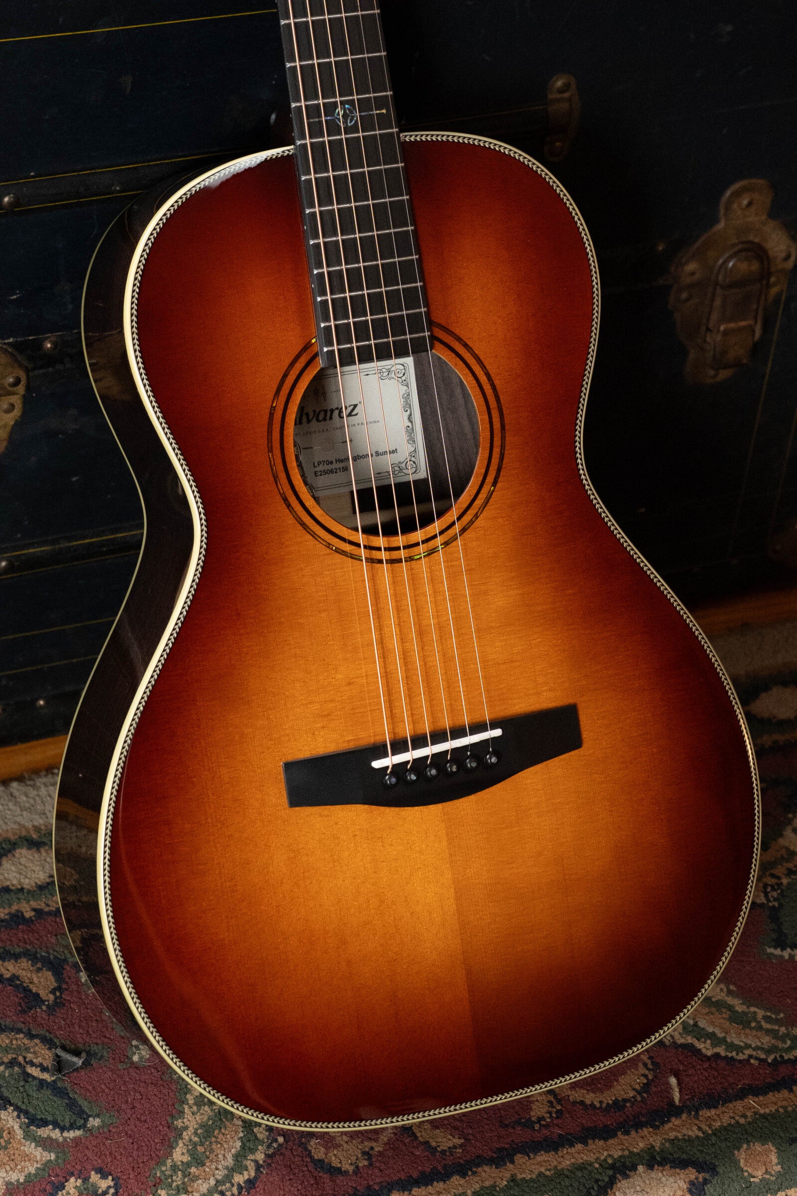 Alvarez Laureate LP70e Herringbone Sunset Sitka/East Indian Rosewood Parlor Guitar w/LR Baggs HiFi Pickup #2156