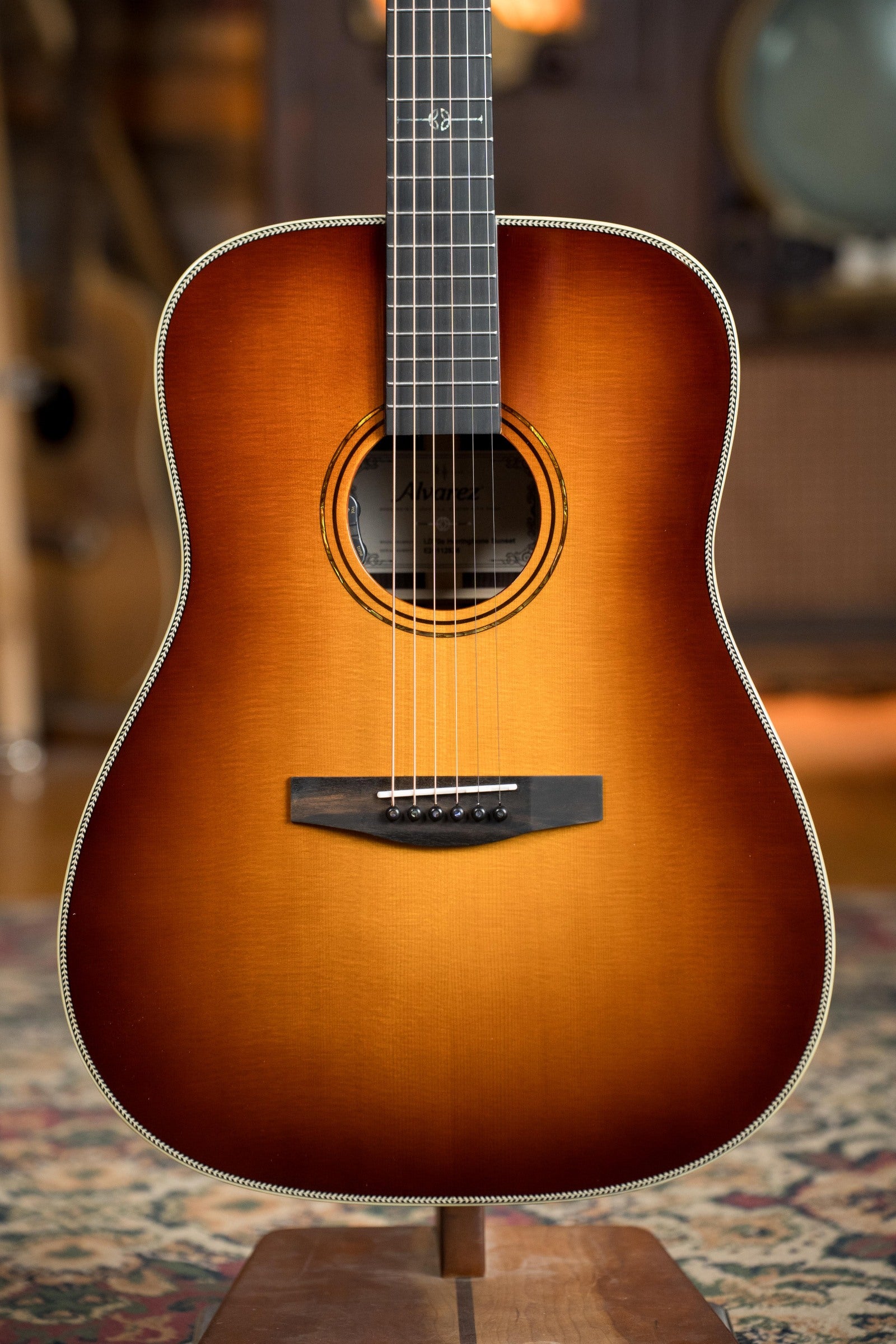 Alvarez Laureate Series LD70e Herringbone Sunset Sitka/Rosewood Dreadnought Guitar w/LR Baggs Hifi Pickup #2836