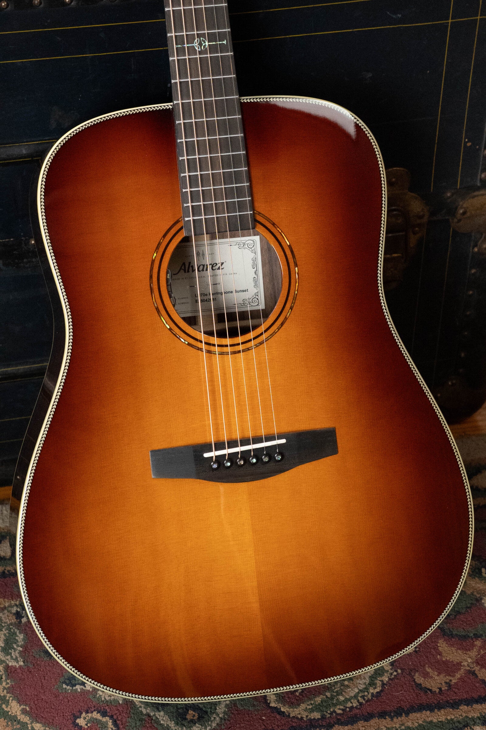 Alvarez Laureate Series LD70e Herringbone Sunset Sitka/Rosewood Dreadnought Guitar w/LR Baggs Hifi Pickup #2981