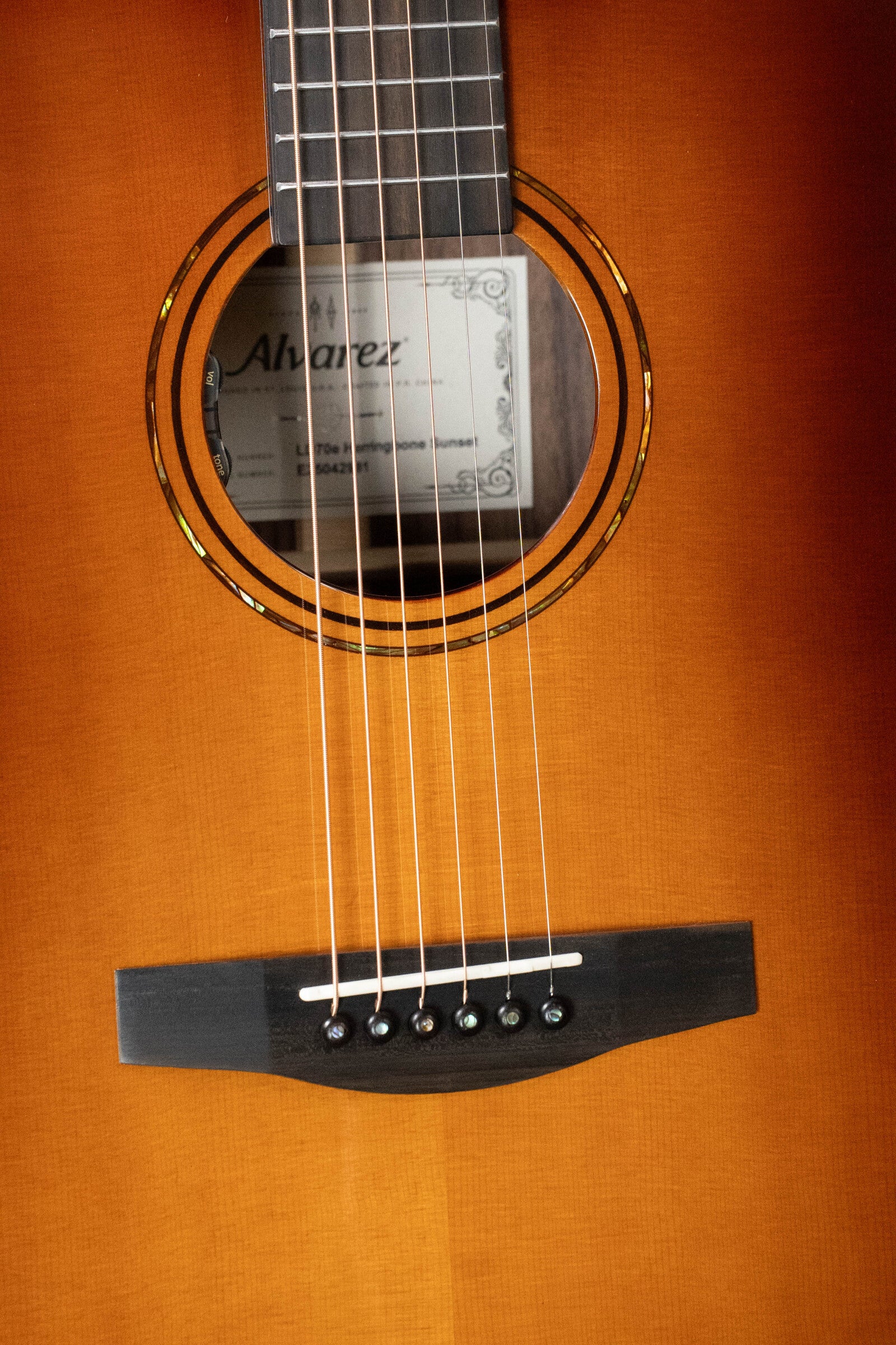 Alvarez Laureate Series LD70e Herringbone Sunset Sitka/Rosewood Dreadnought Guitar w/LR Baggs Hifi Pickup #2981