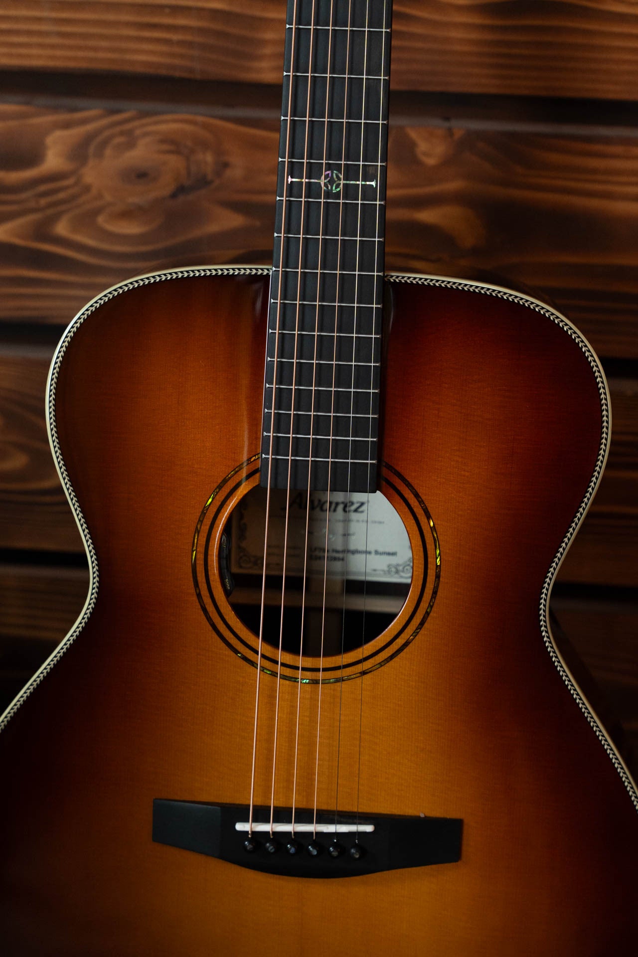 Alvarez Laureate Series LF70e Herringbone Sitka/Rosewood Sunset OM Guitar w/LR Baggs Hifi Pickup #2894