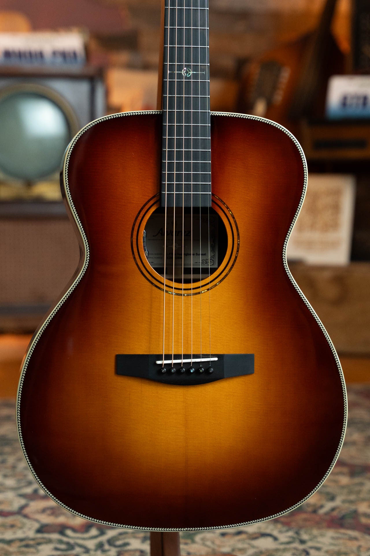 Alvarez Laureate Series LF70e Herringbone Sitka/Rosewood Sunset OM Guitar w/LR Baggs Hifi Pickup #2894