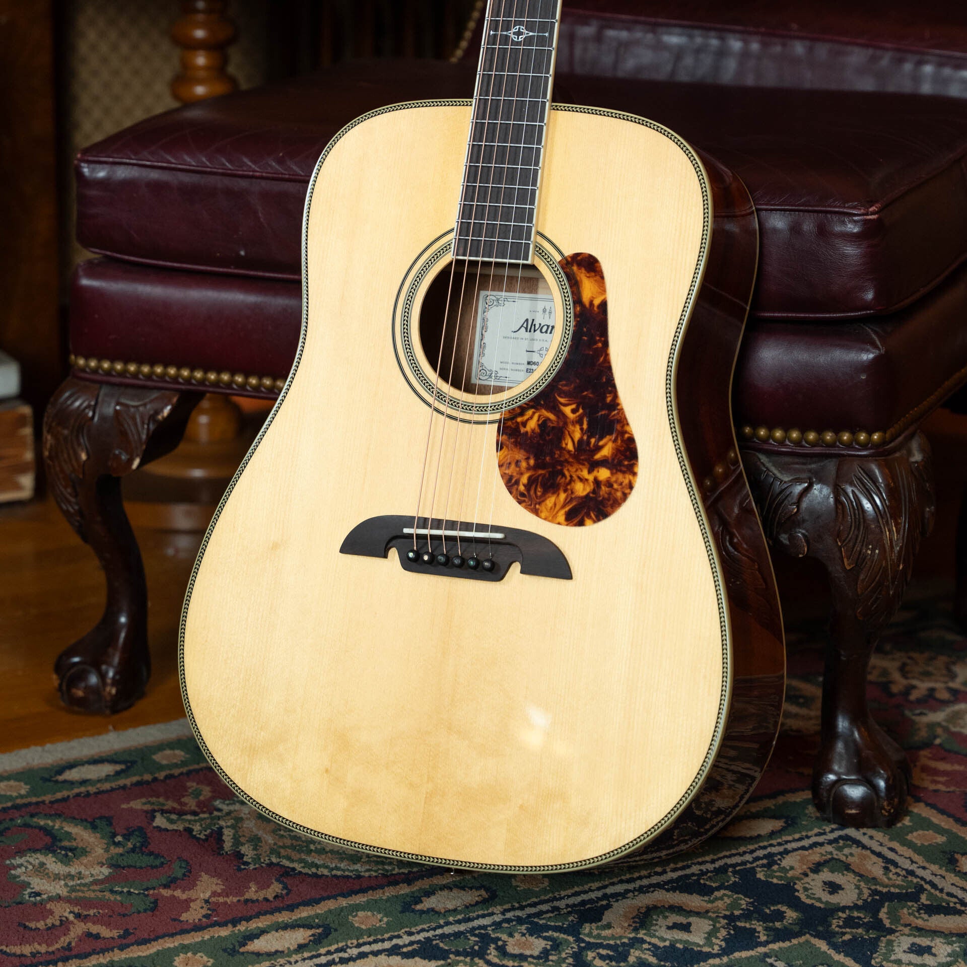 Alvarez Masterworks Series MD60 Herringbone Sitka/African Mahogany Dreadnought Acoustic Guitar #2436
