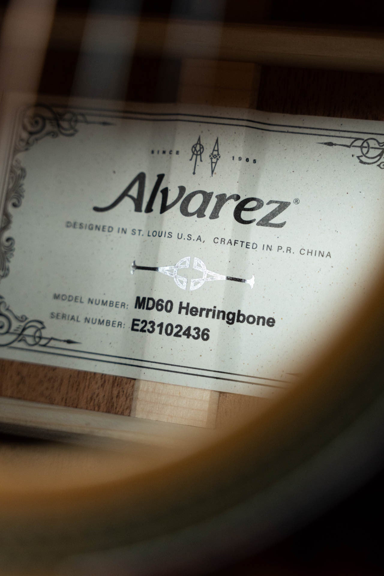 Alvarez Masterworks Series MD60 Herringbone Sitka/African Mahogany Dreadnought Acoustic Guitar #2436