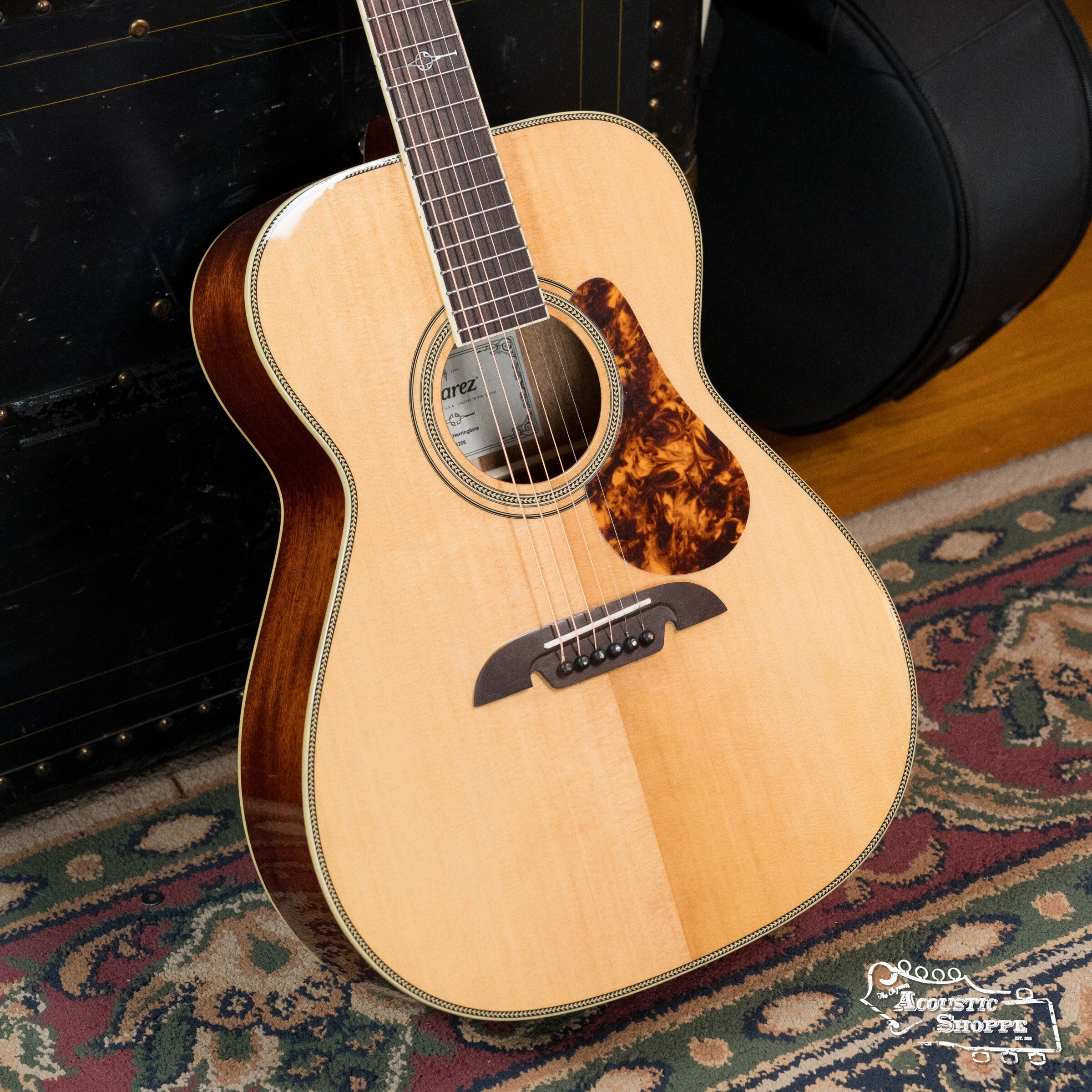 Alvarez Masterworks Series MF60 Herringbone Sitka/African Mahogany Orchestra Model Acoustic Guitar #4206